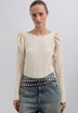 LONG SLEEVE RUFFLED T-SHIRT