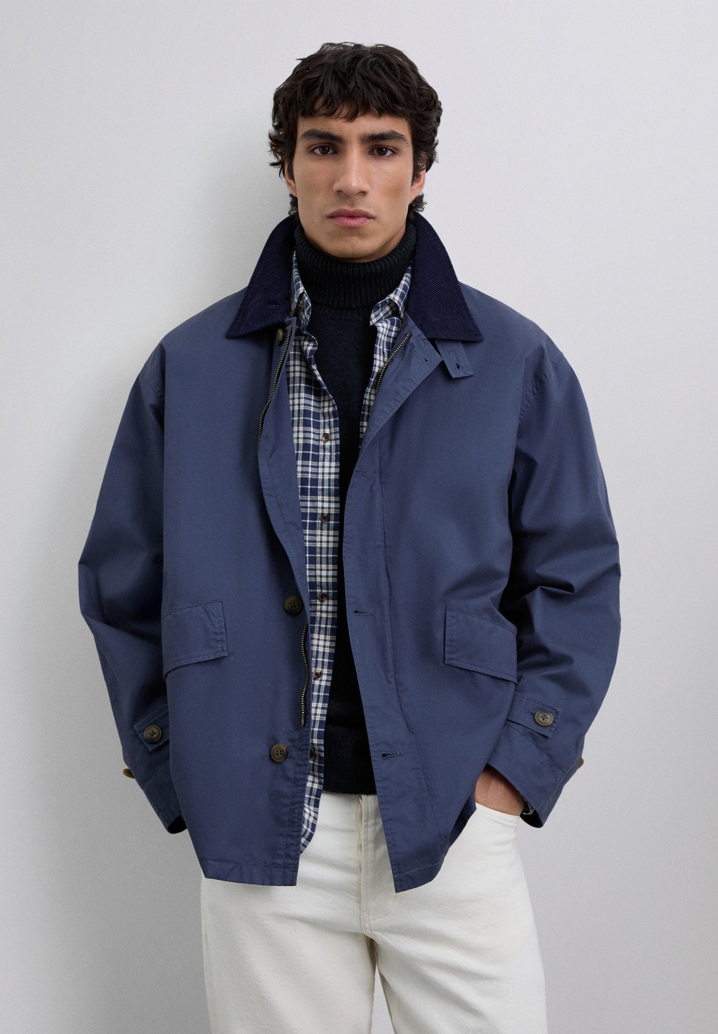 JACKET WITH CORDUROY COLLAR