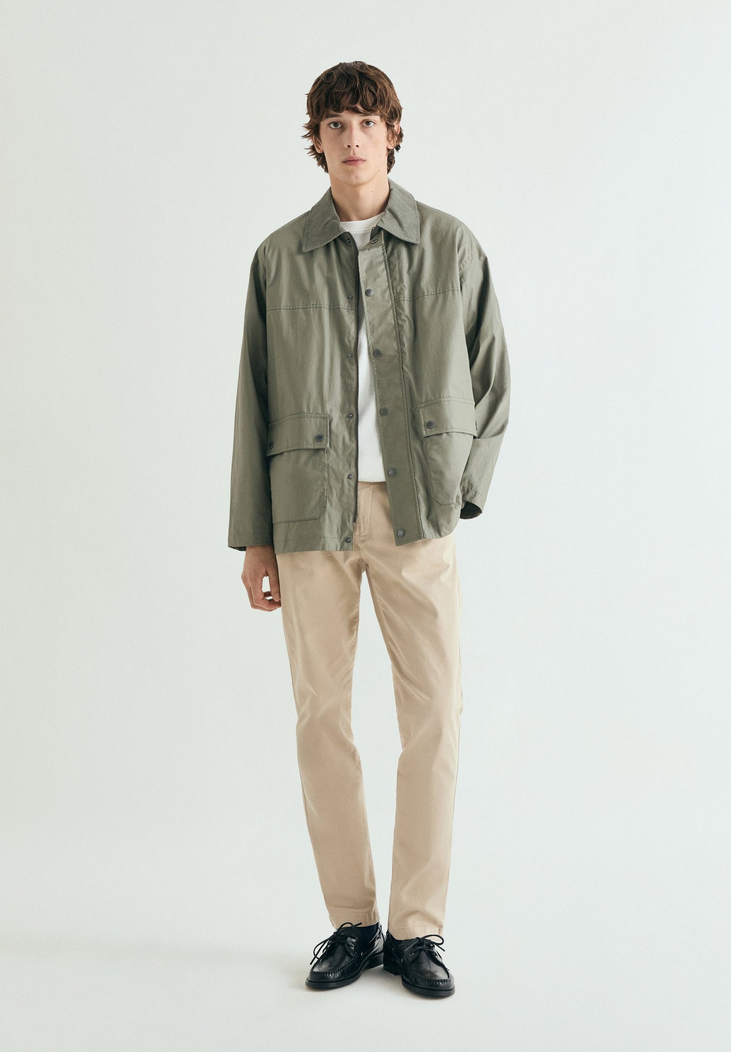 WAXED JACKET WITH SNAP BUTTONS