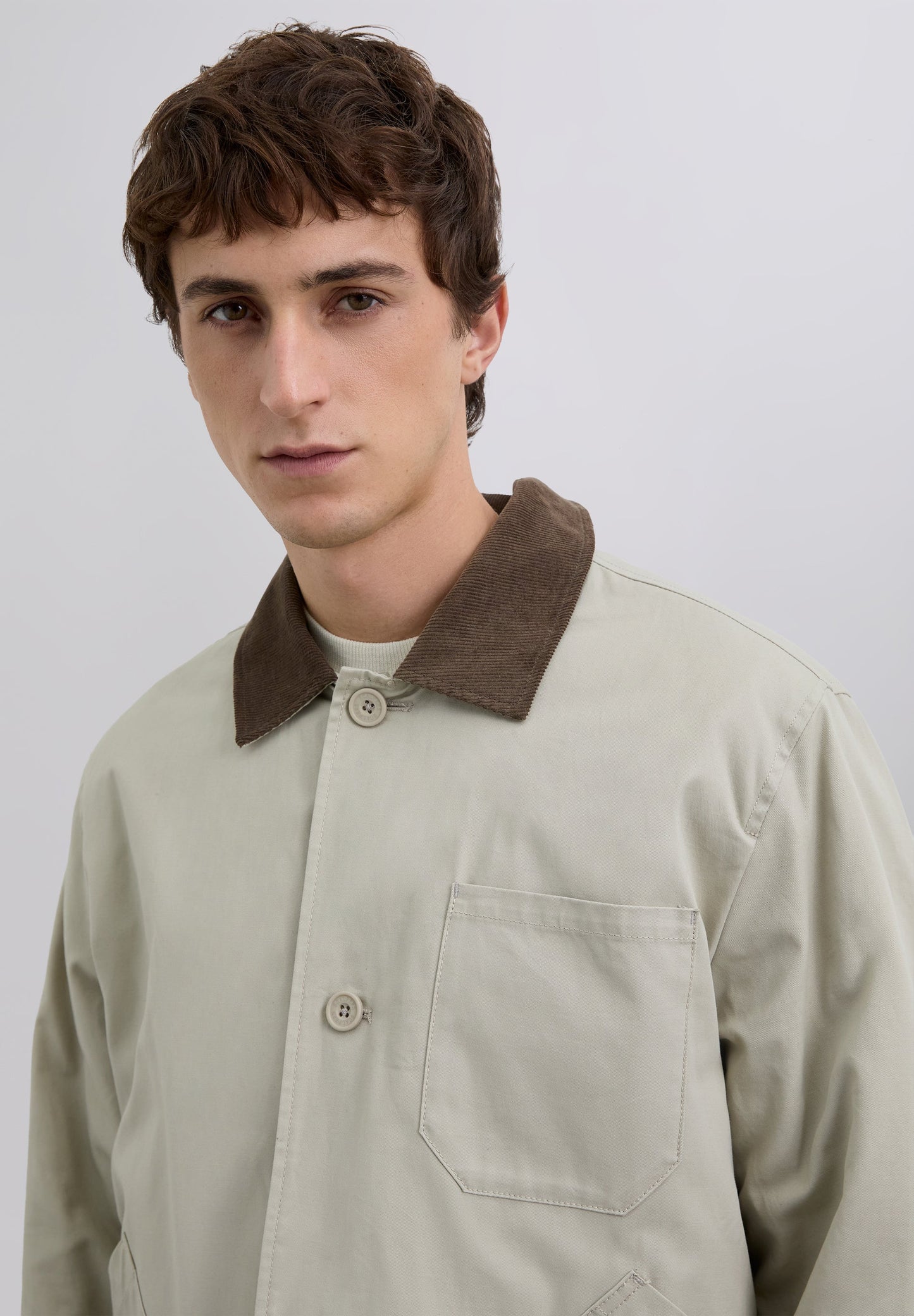 JACKET WITH CORDUROY COLLAR