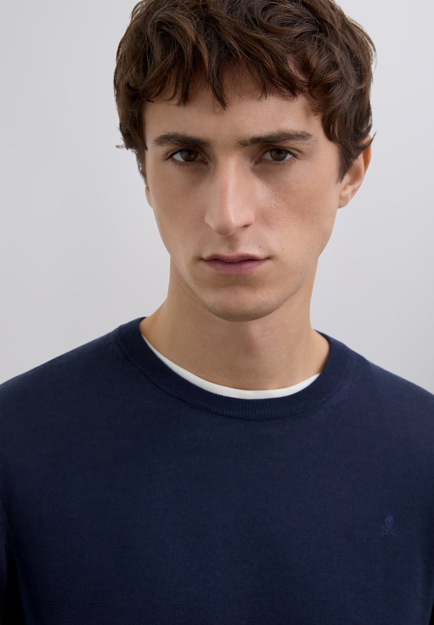 WOOL SWEATER WITH EMBROIDERED SKULL