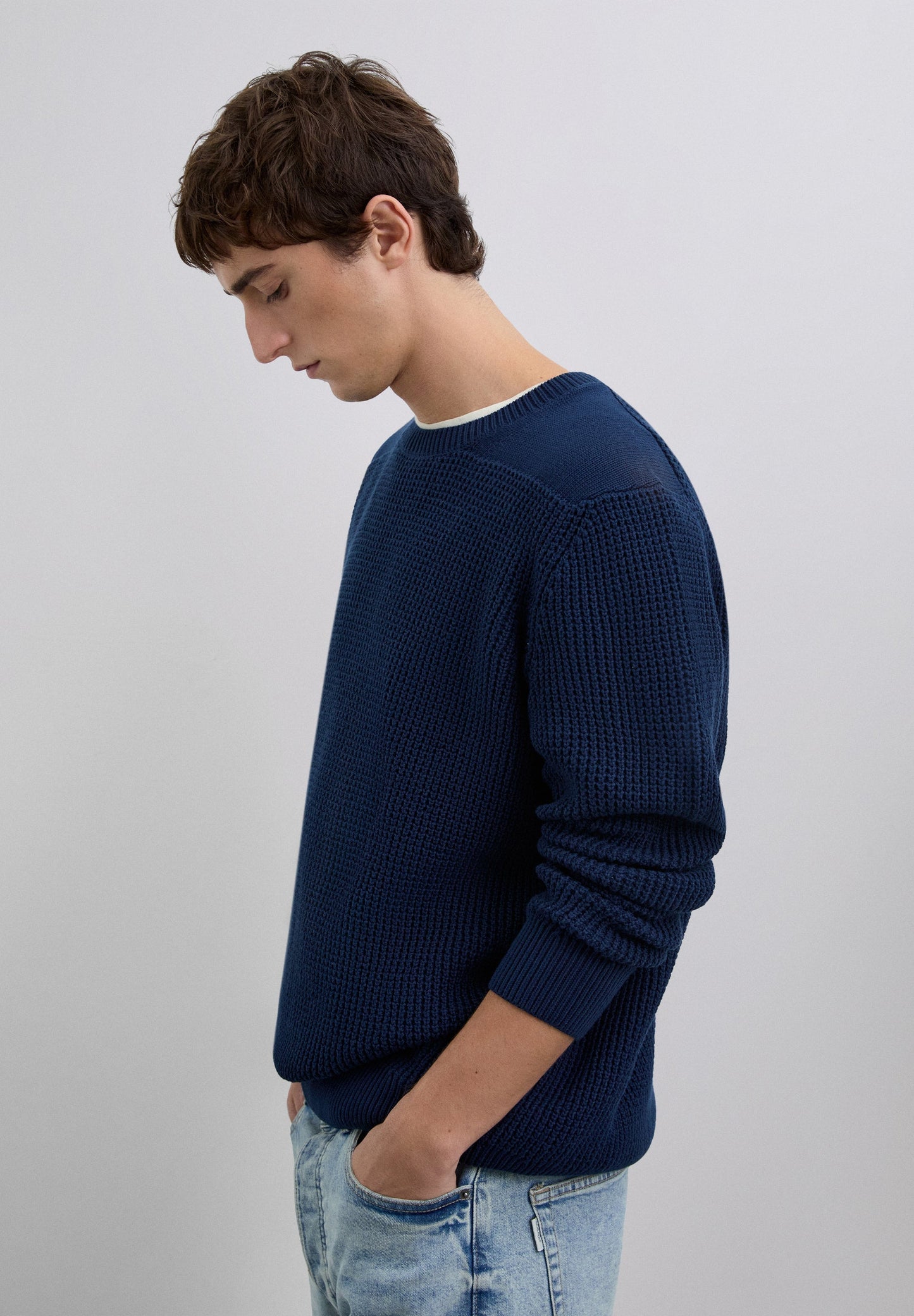 RIBBED KNIT SWEATER