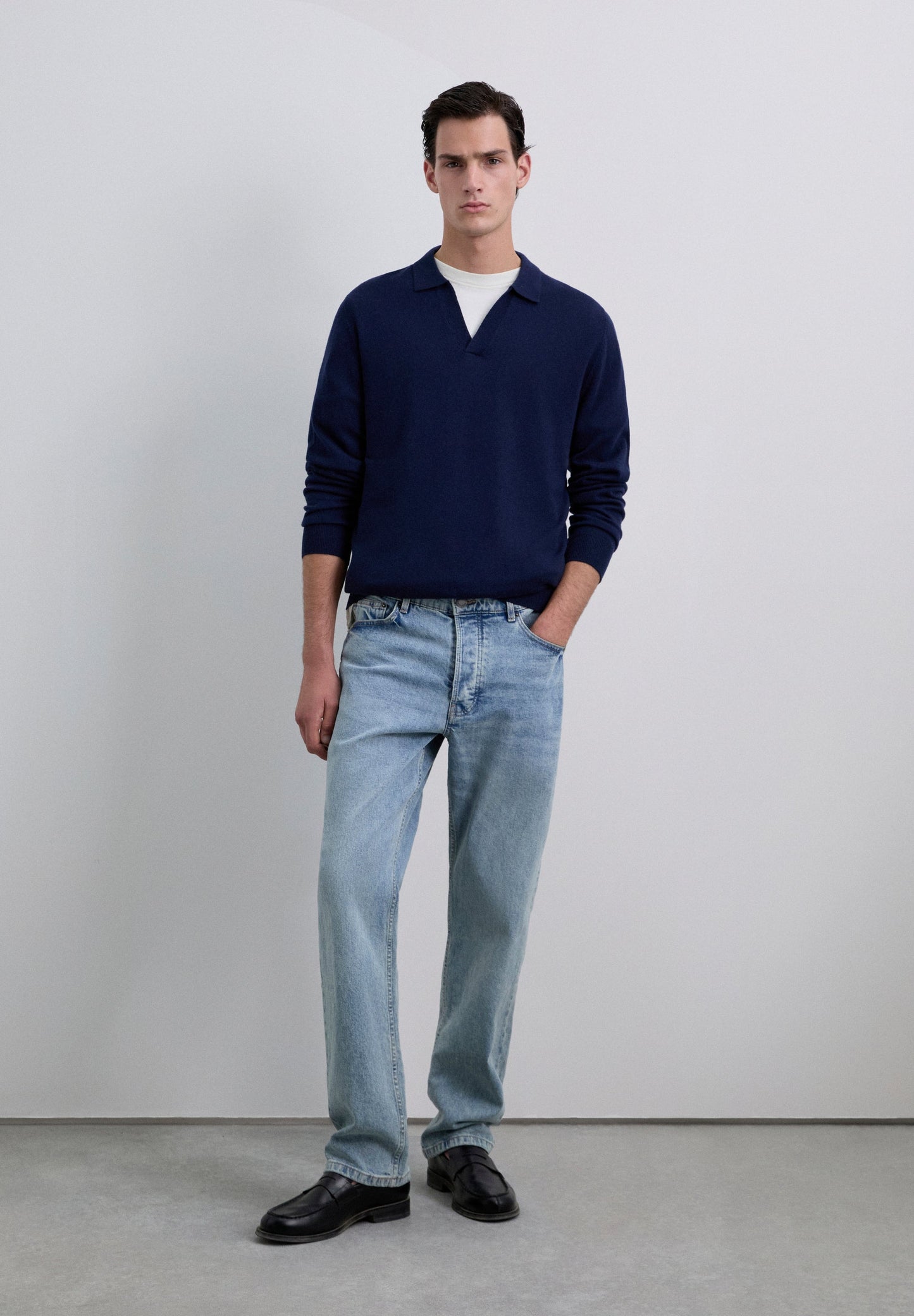 WOOL KNIT POLO SHIRT