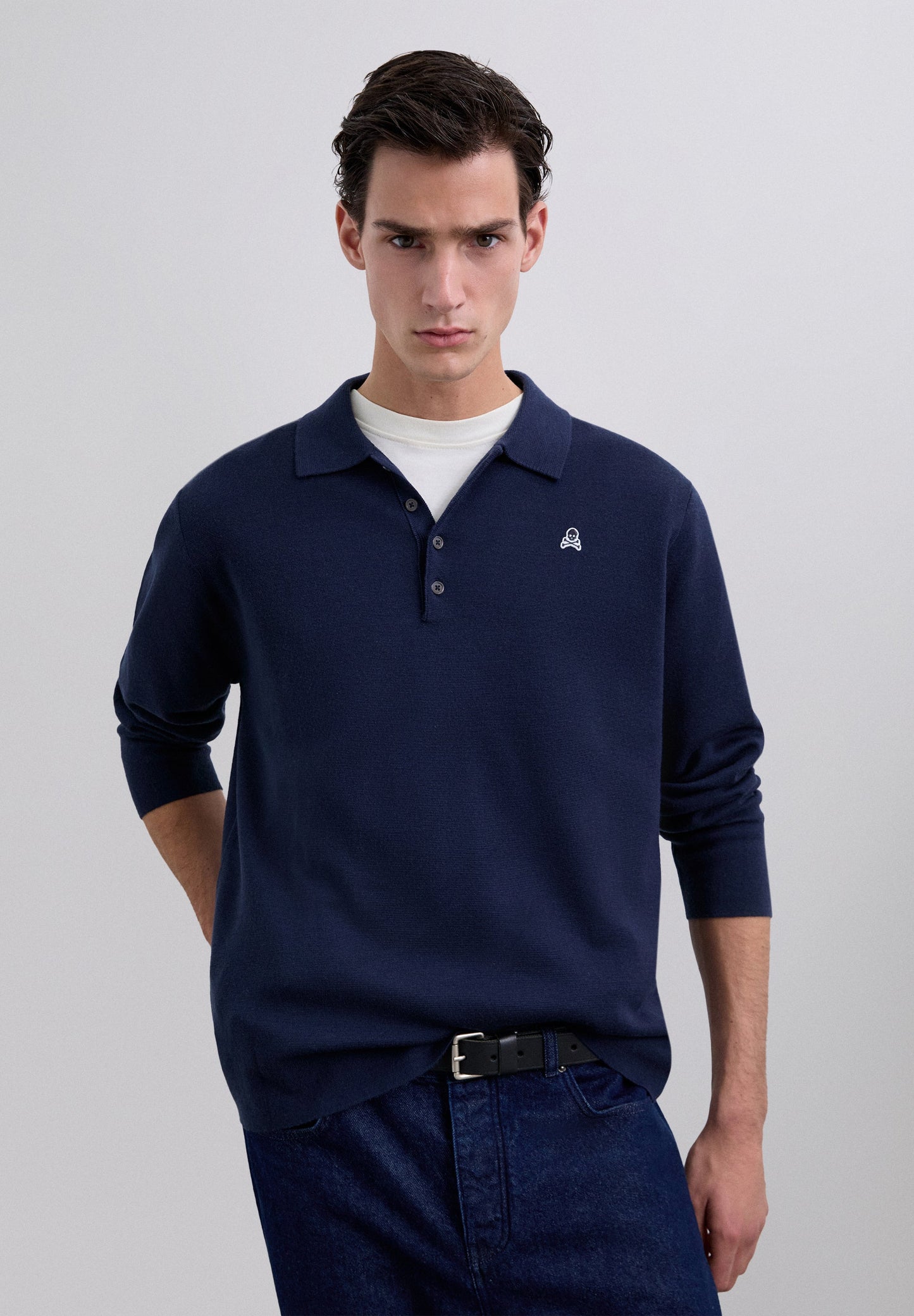 SKULL PATCH POLO JERSEY