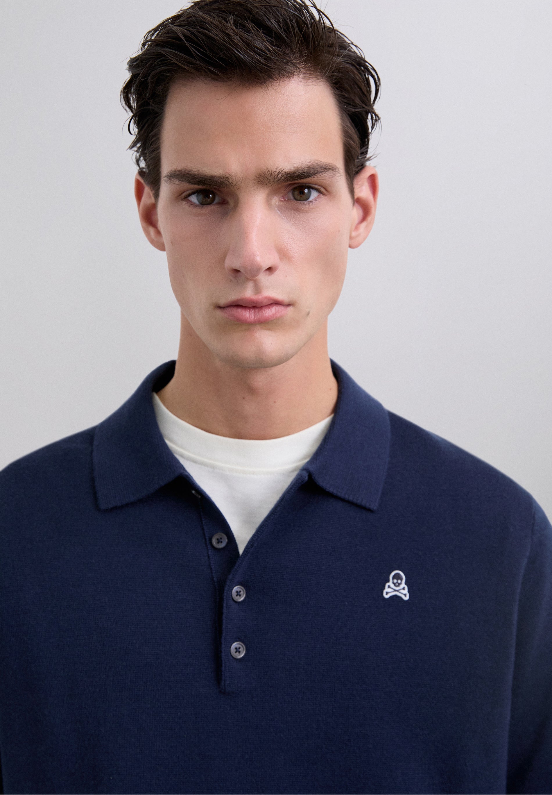 SKULL PATCH POLO JERSEY