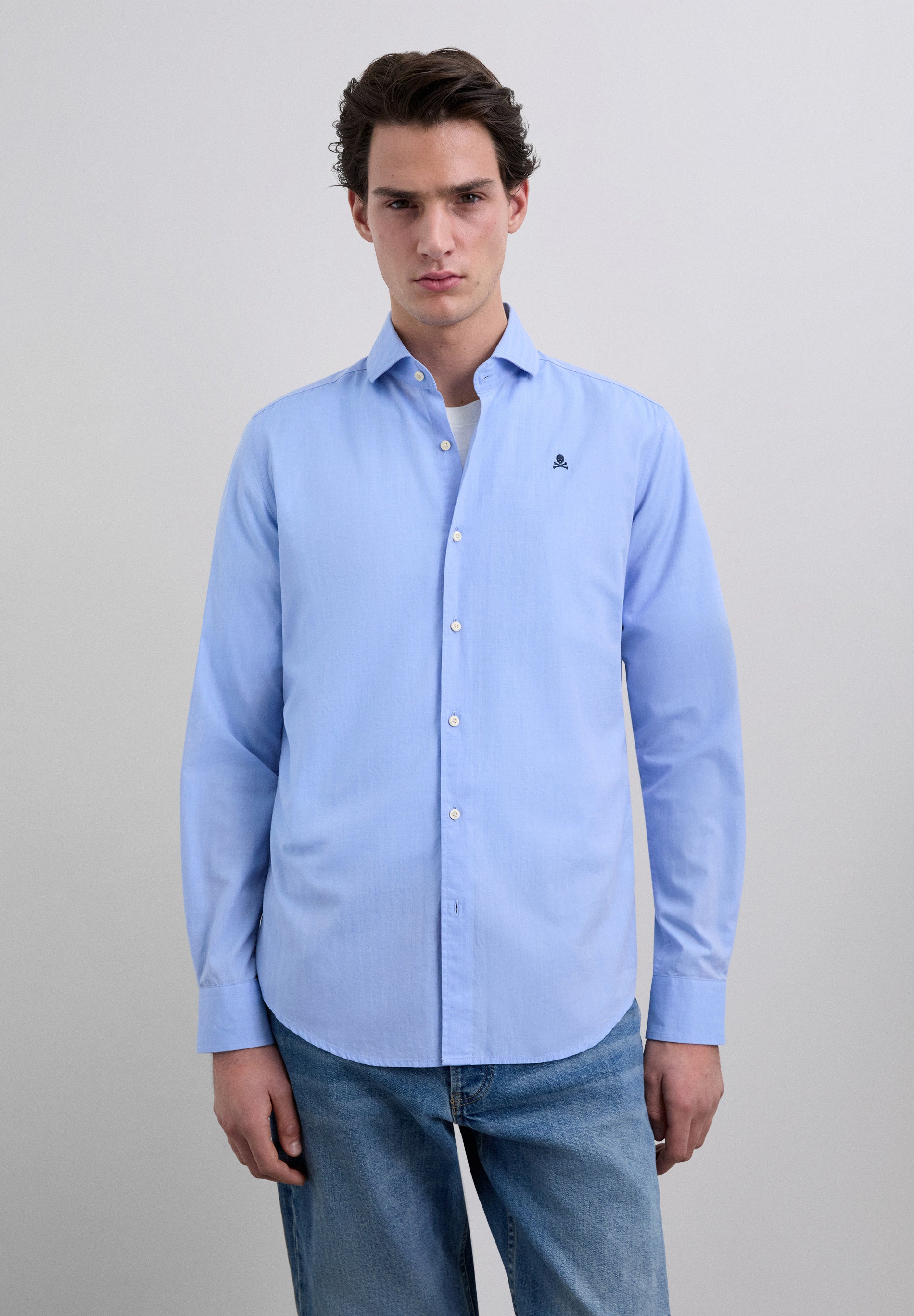 SHIRT WITH EMBROIDERED SKULL