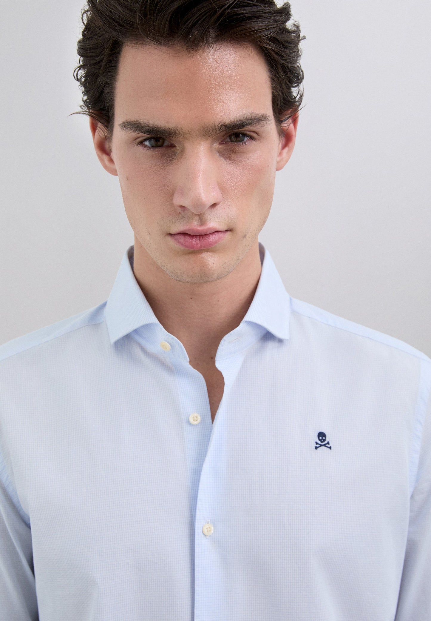 SHIRT WITH EMBROIDERED SKULL