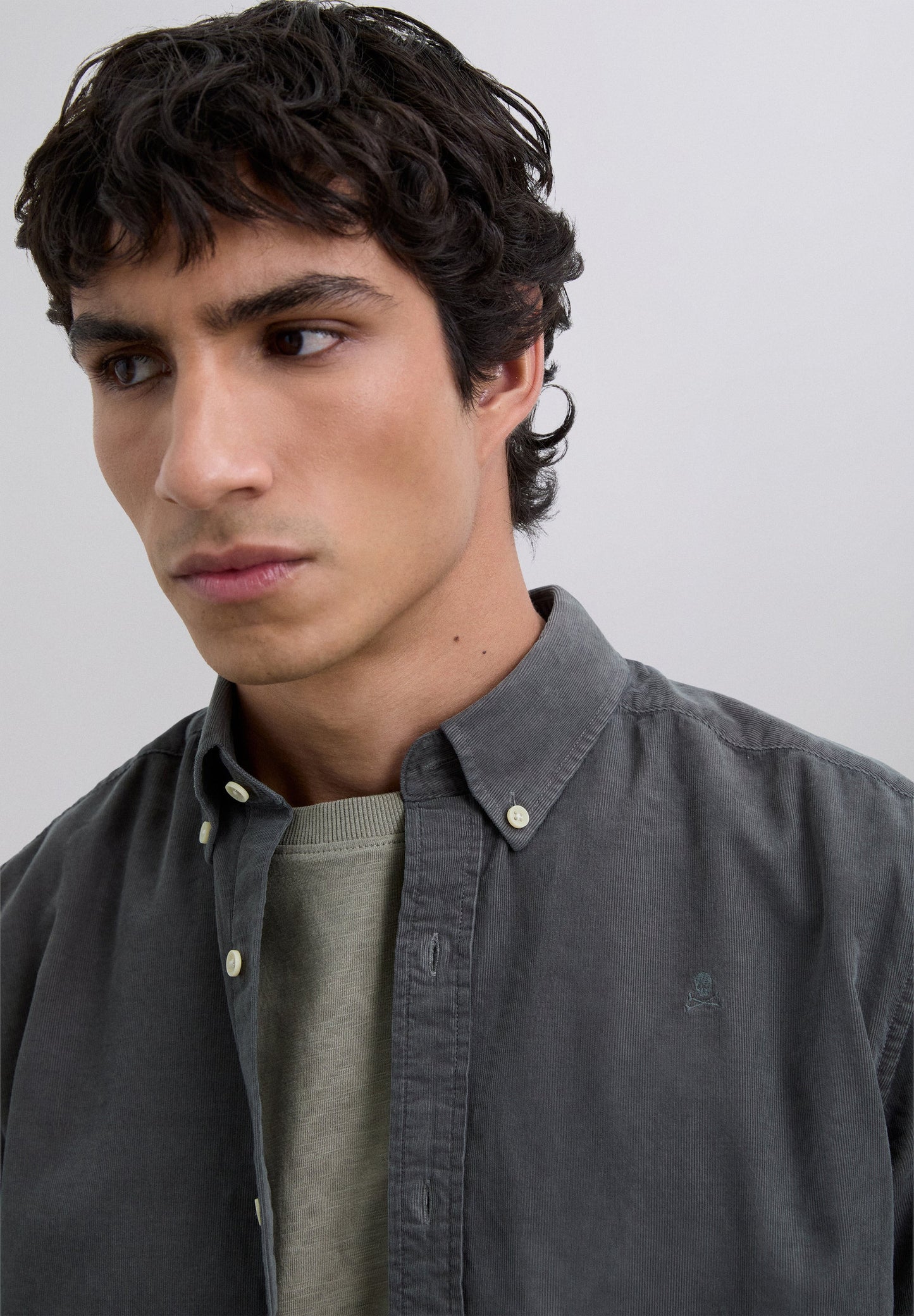 MICRO-CORDUROY SKULL SHIRT