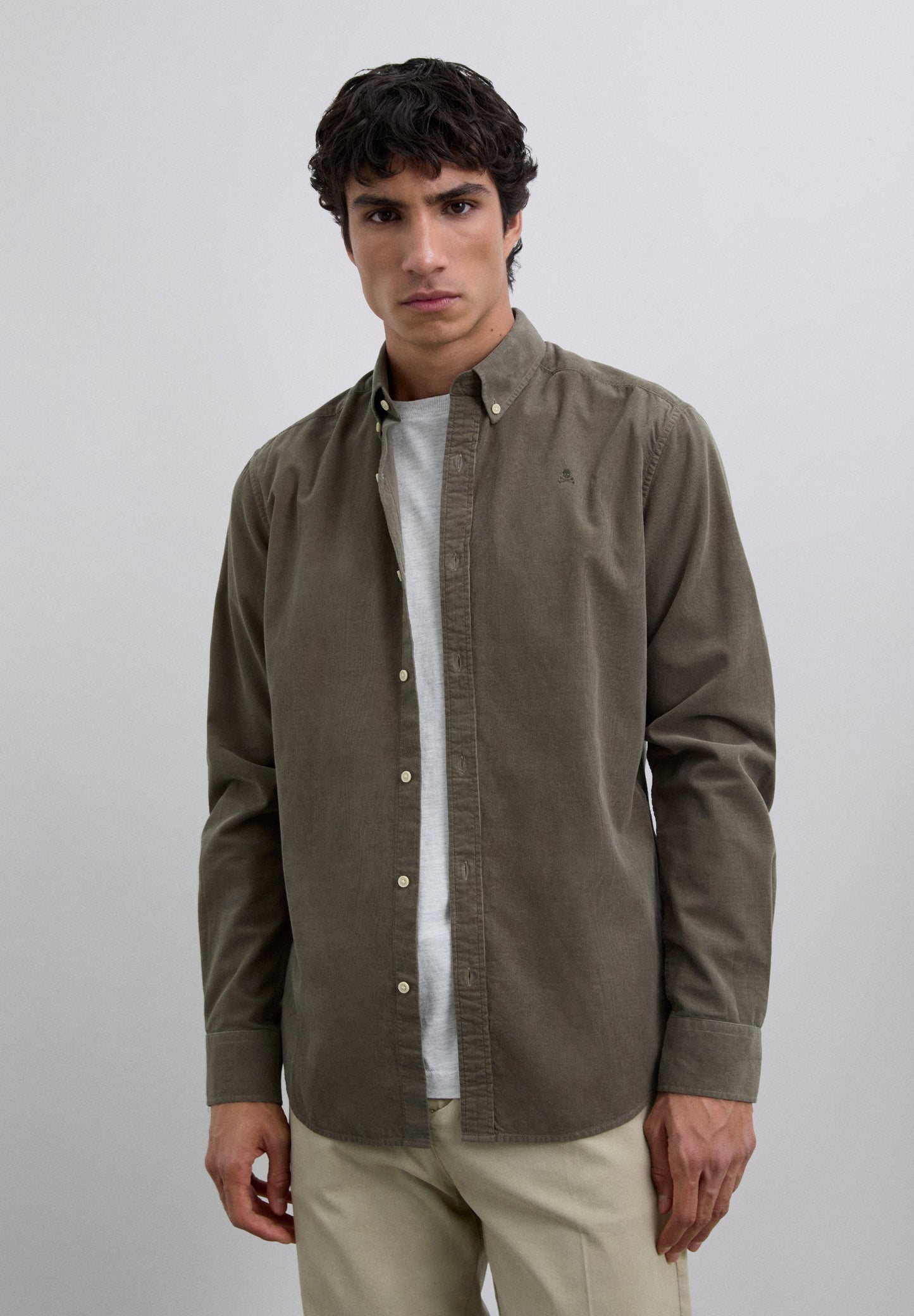 MICRO-CORDUROY SKULL SHIRT