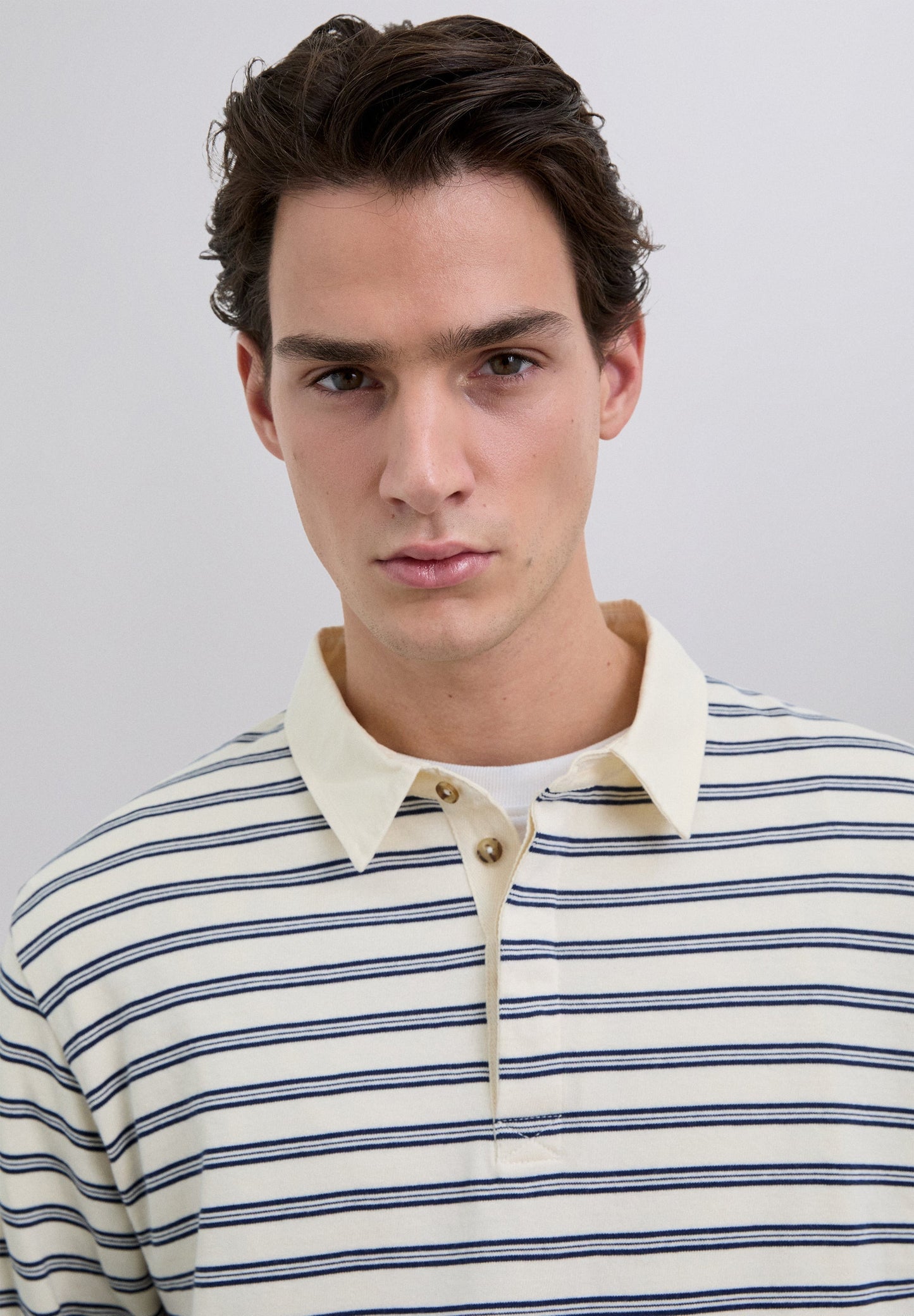 RELAXED TRICOT POLOSHIRT MET PRINT