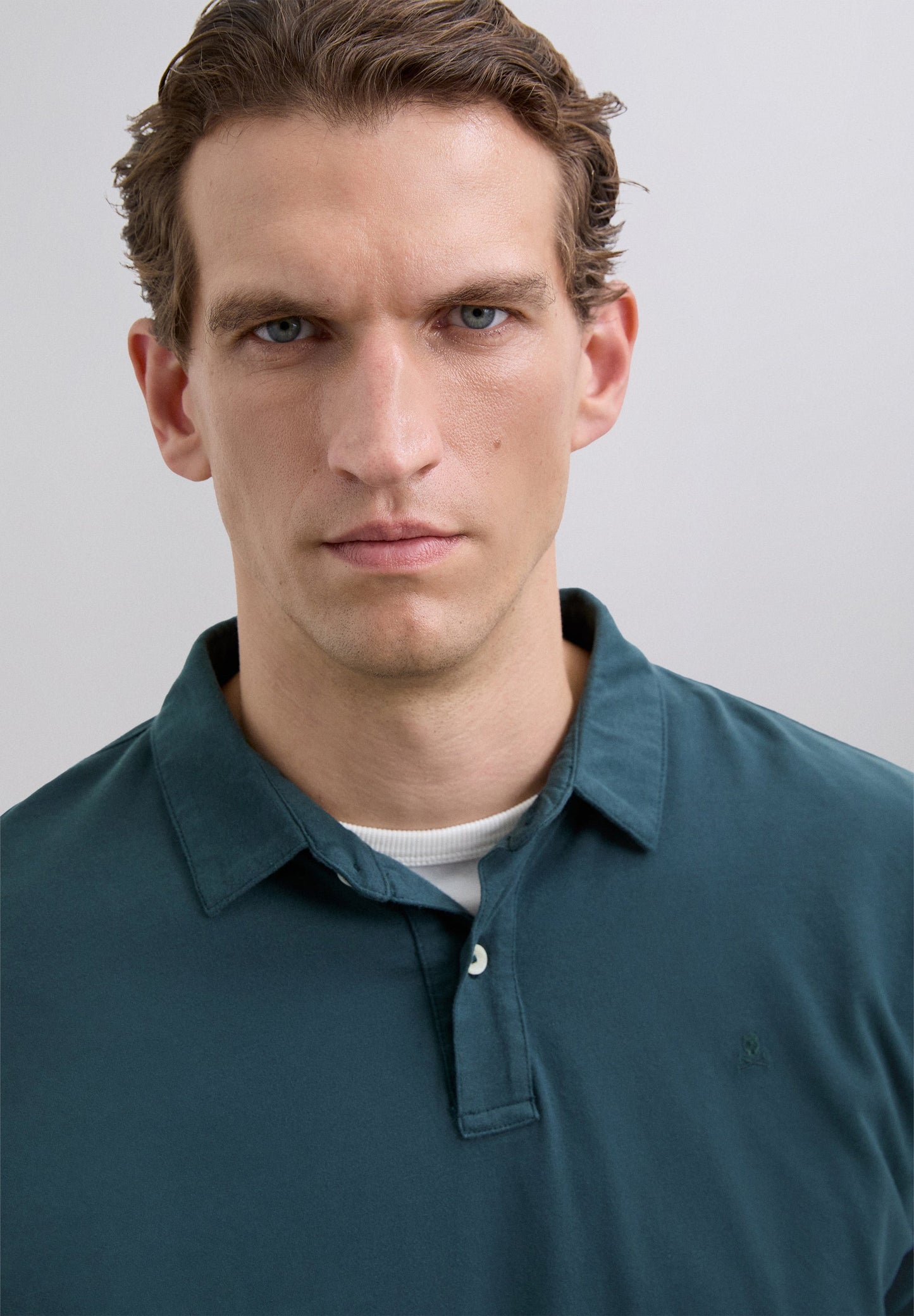 LONG SLEEVE POLO SHIRT WITH SKULL