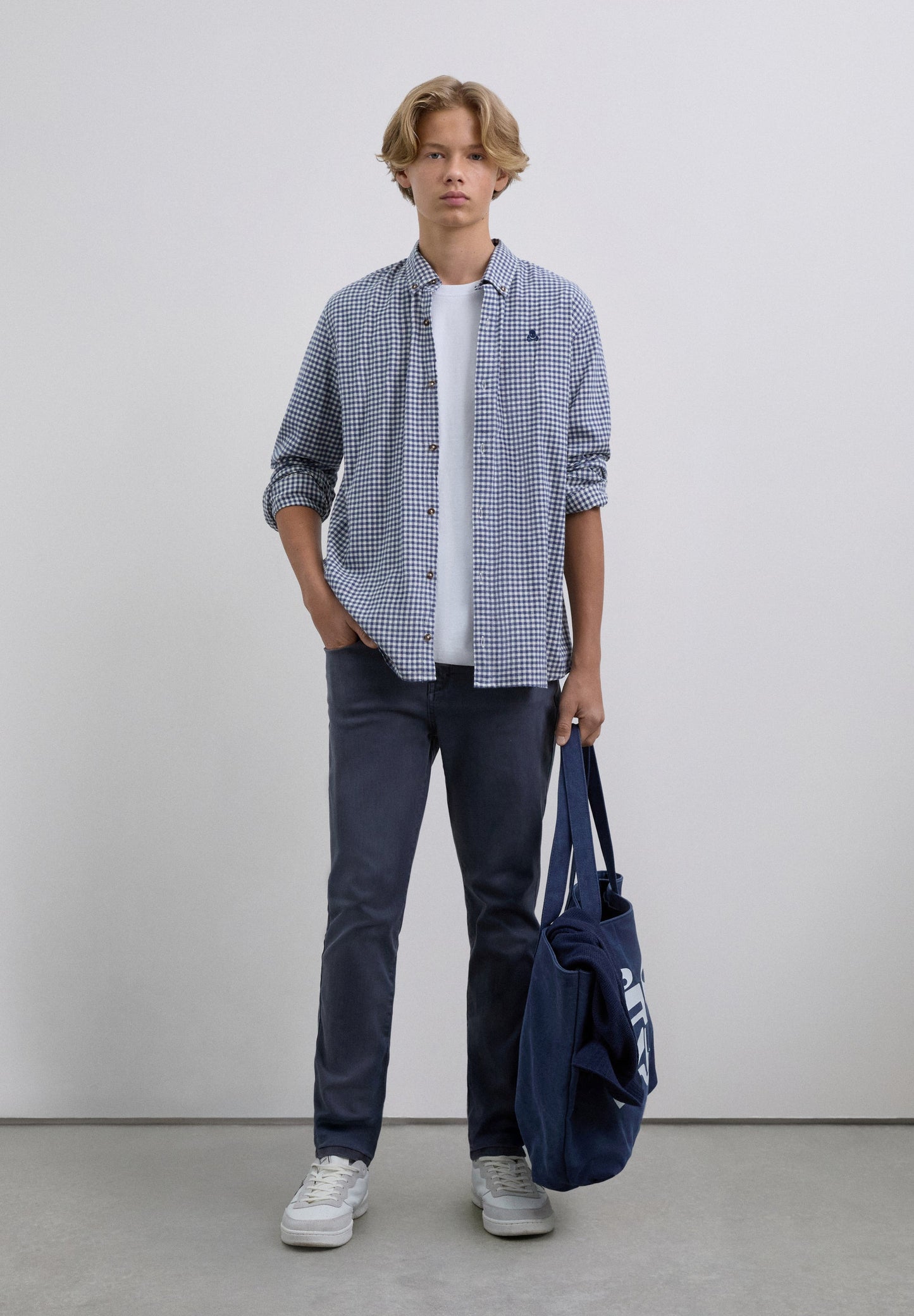 CHECK SHIRT WITH SKULL