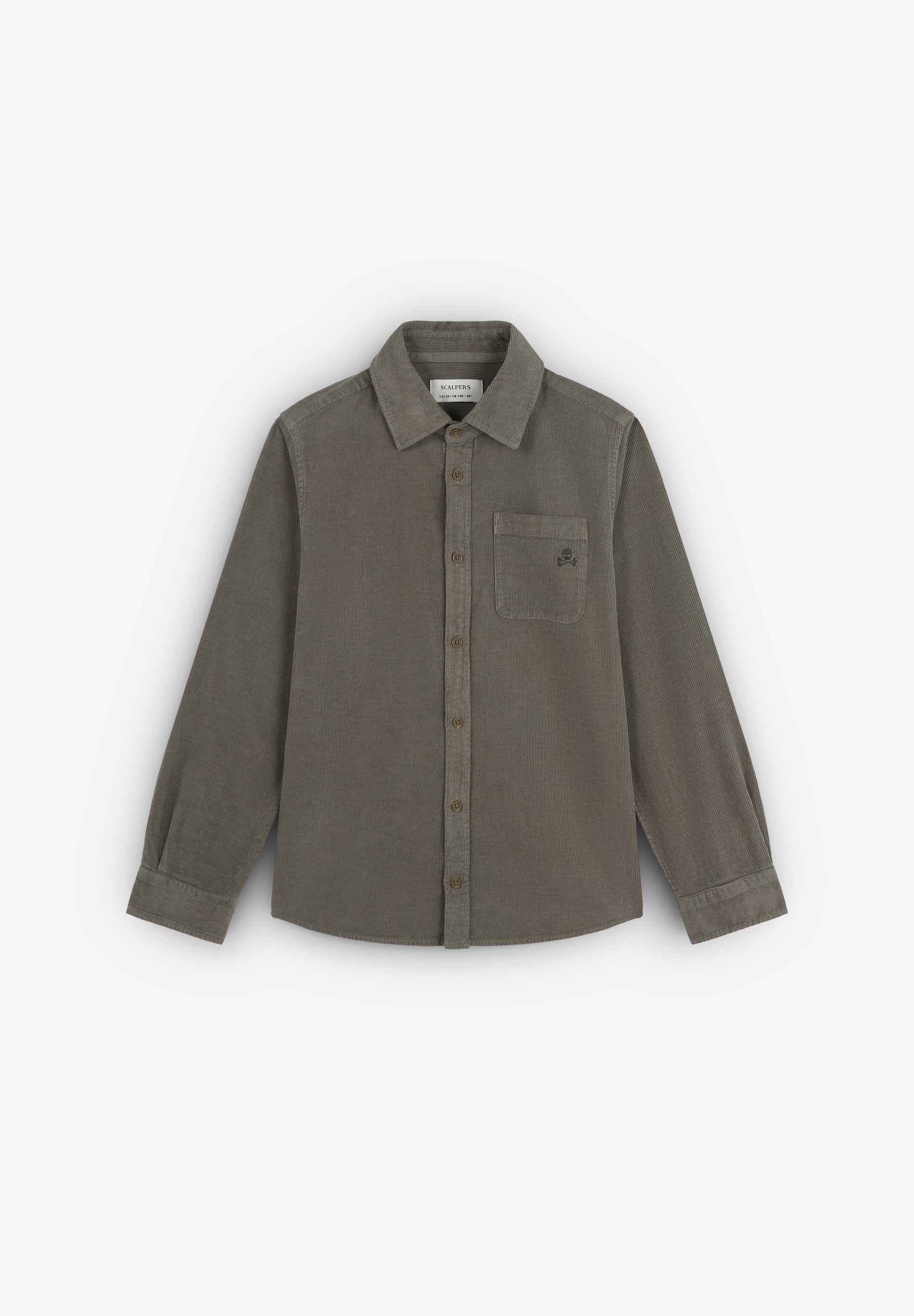 CORDUROY SHIRT WITH EMBROIDERED SKULL