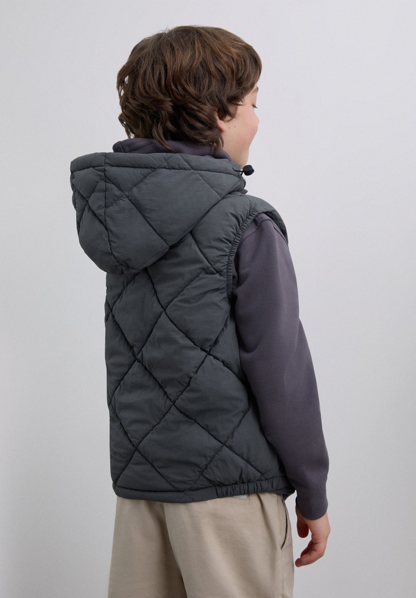 SKULL PUFFER VEST WITH HOOD