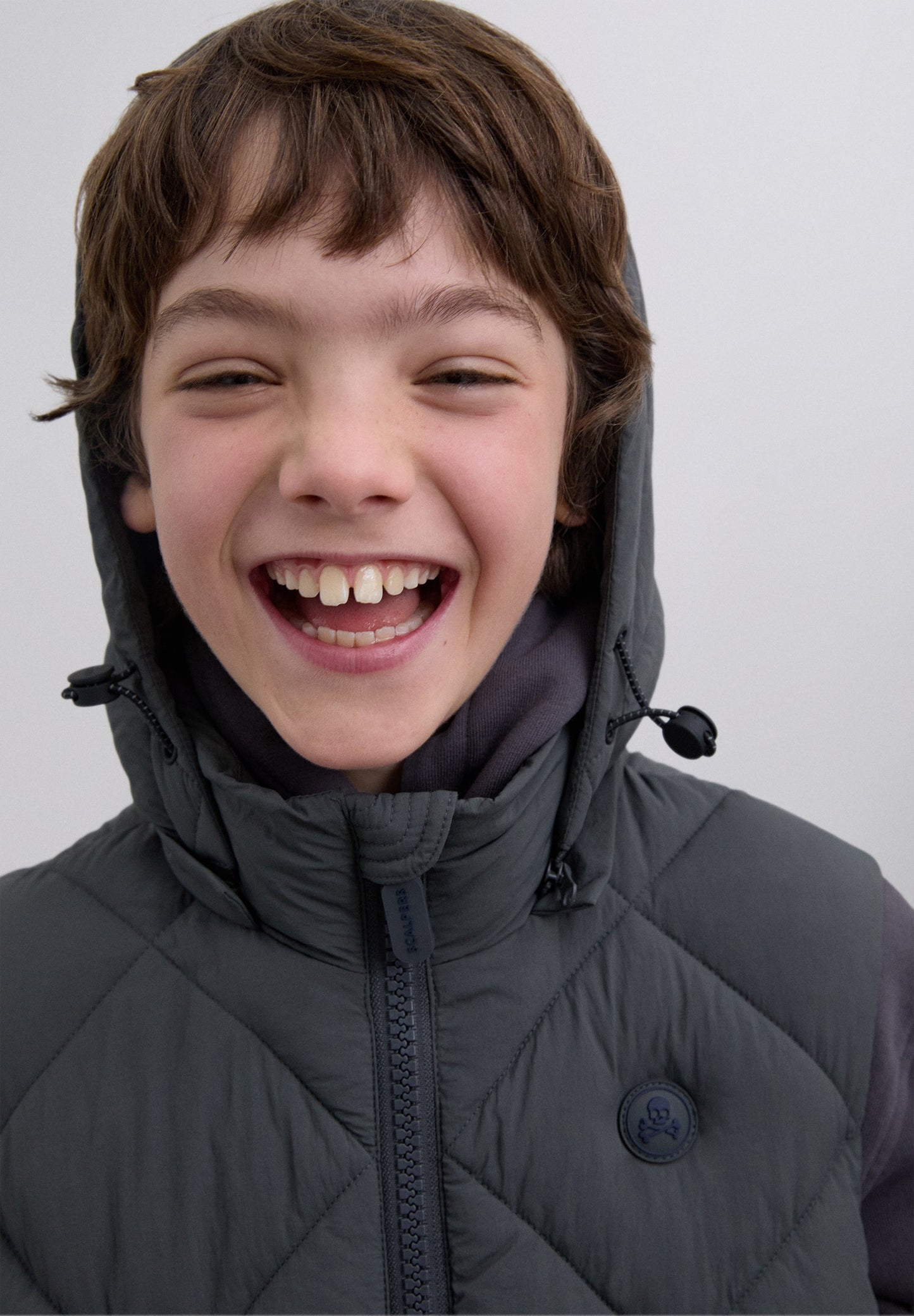 SKULL PUFFER VEST WITH HOOD