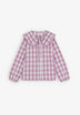 RUFFLE COLLAR GINGHAM SHIRT