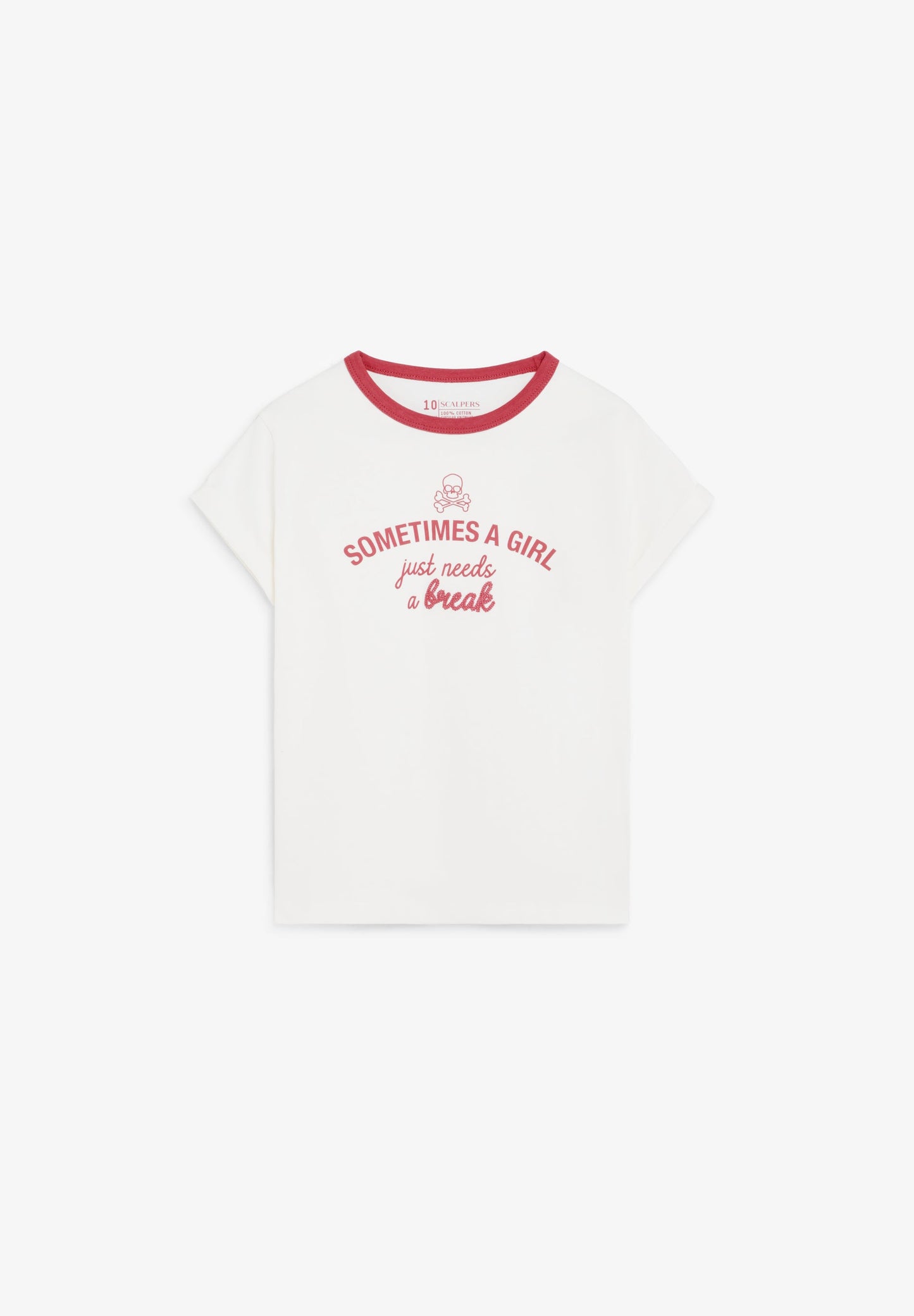 PRINTED T-SHIRT WITH CONTRAST COLLAR
