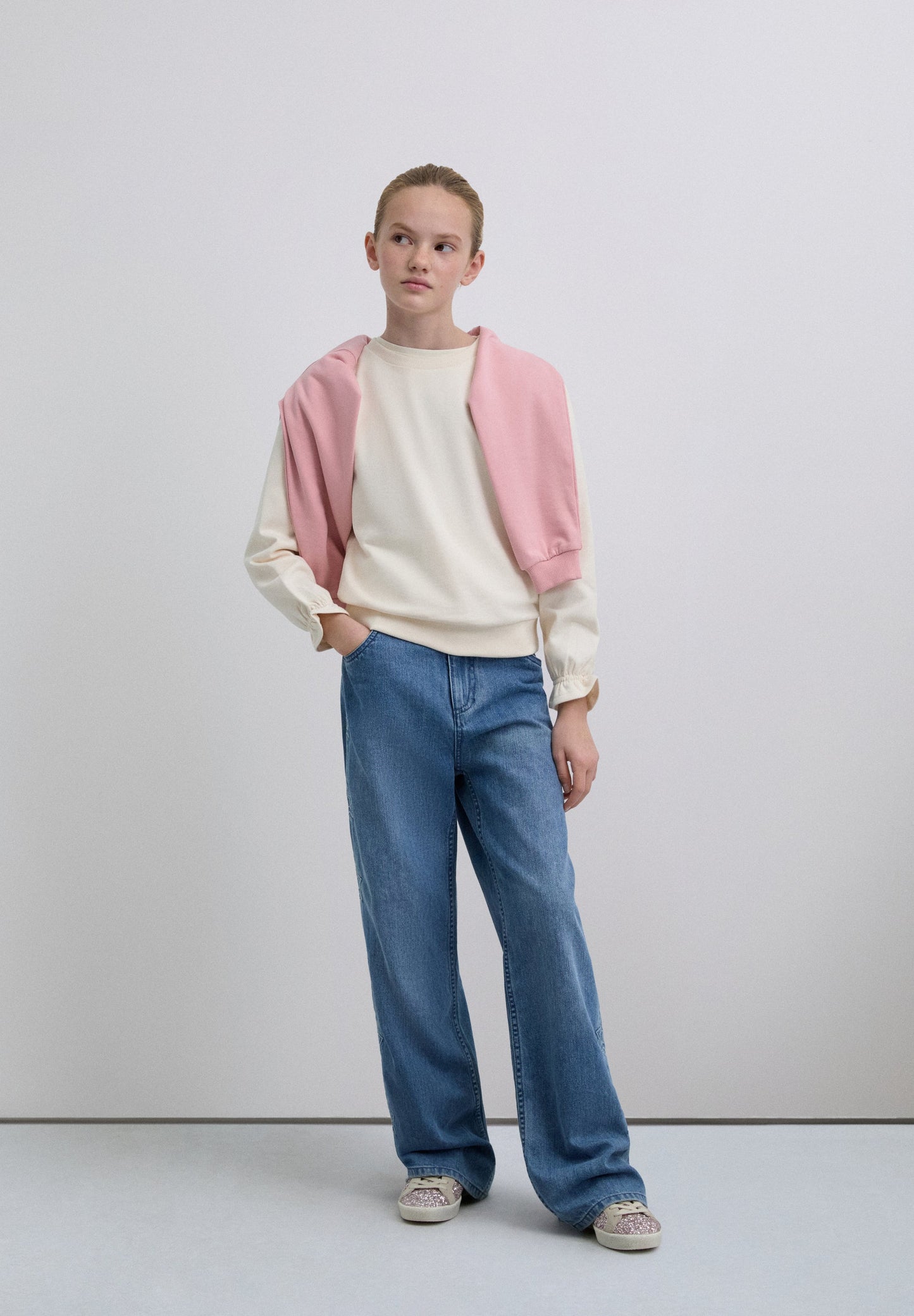 PRINTED PUFF SLEEVE SWEATSHIRT