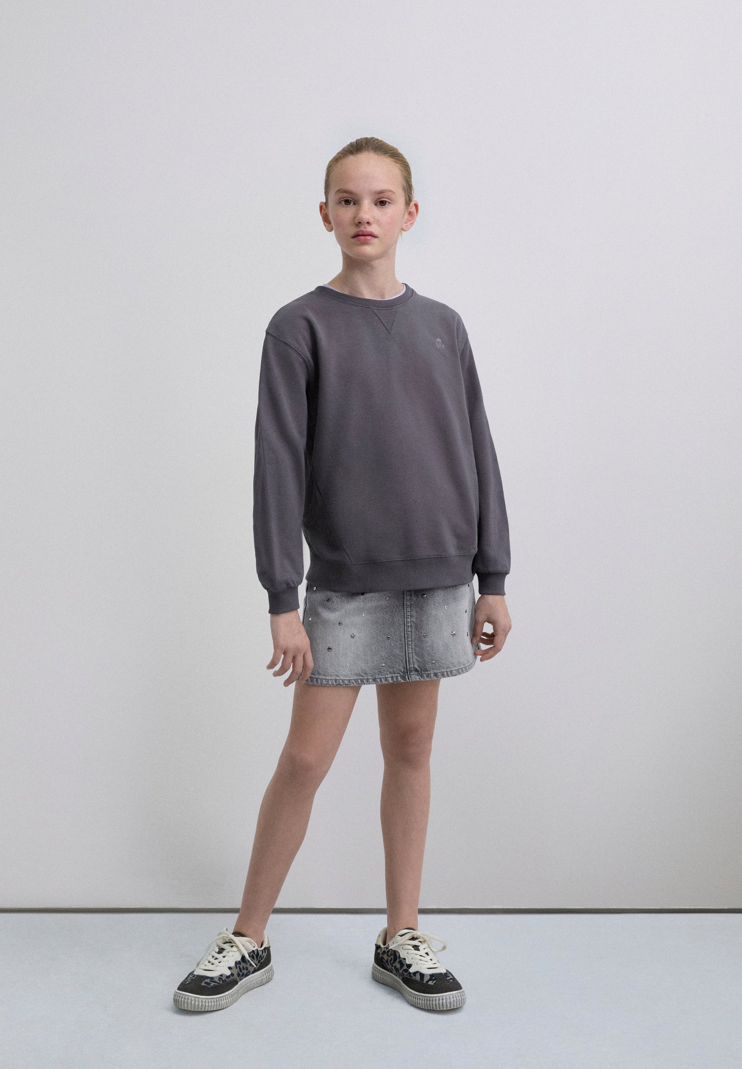 EMBROIDERED PRINT SWEATSHIRT