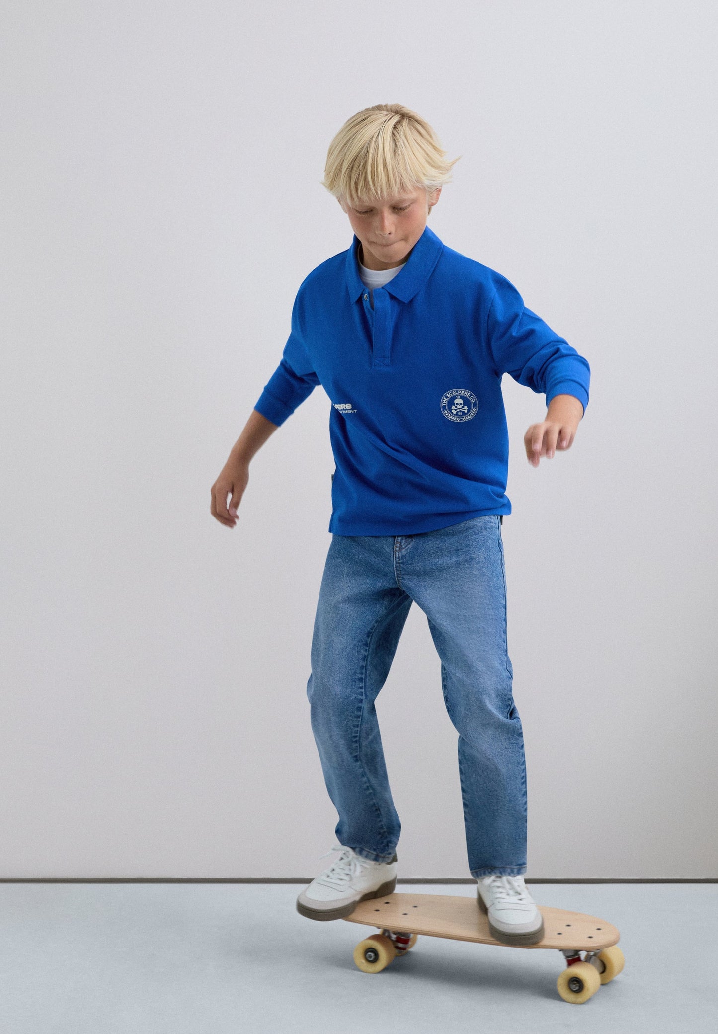 LONG SLEEVE PRINTED POLO SHIRT