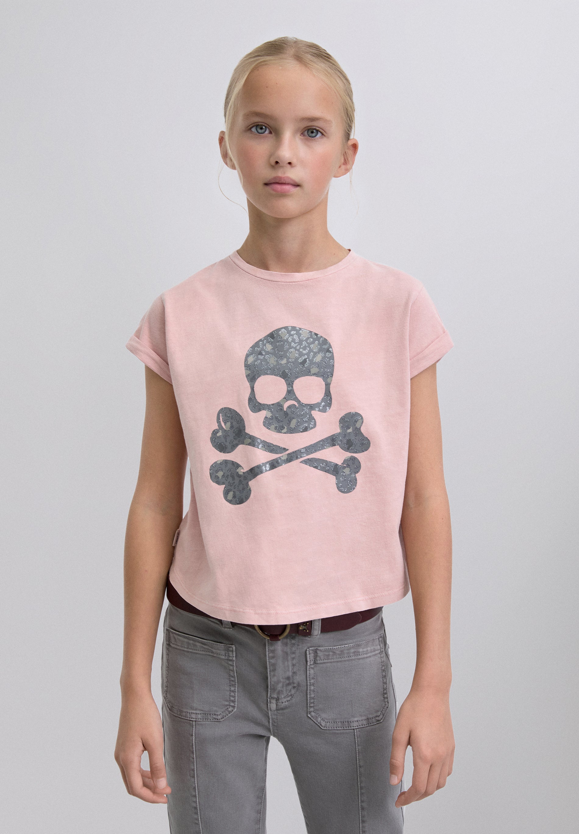 T-SHIRT WITH SKULL PRINT