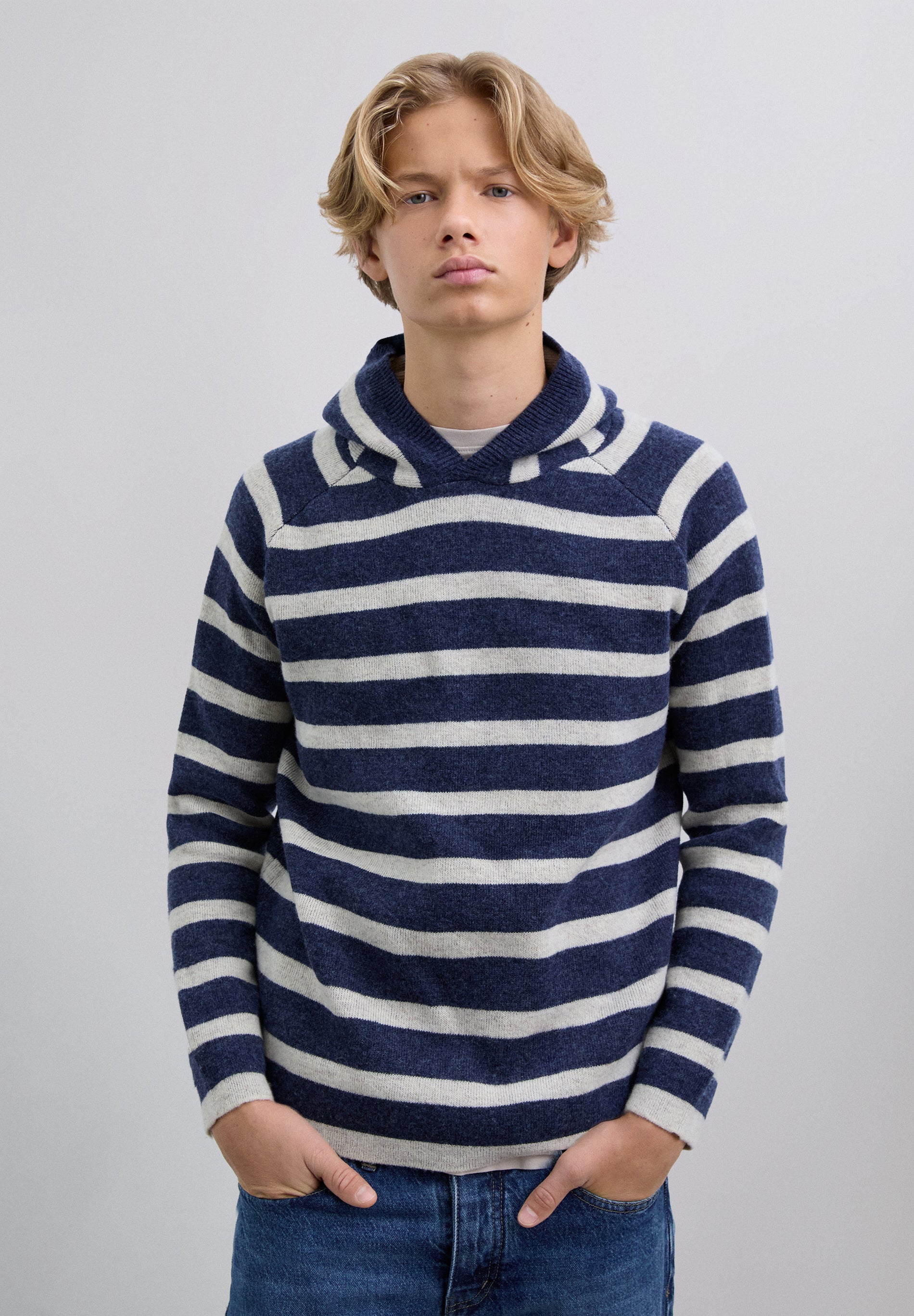 STRIPED KNIT SWEATER WITH SKULL