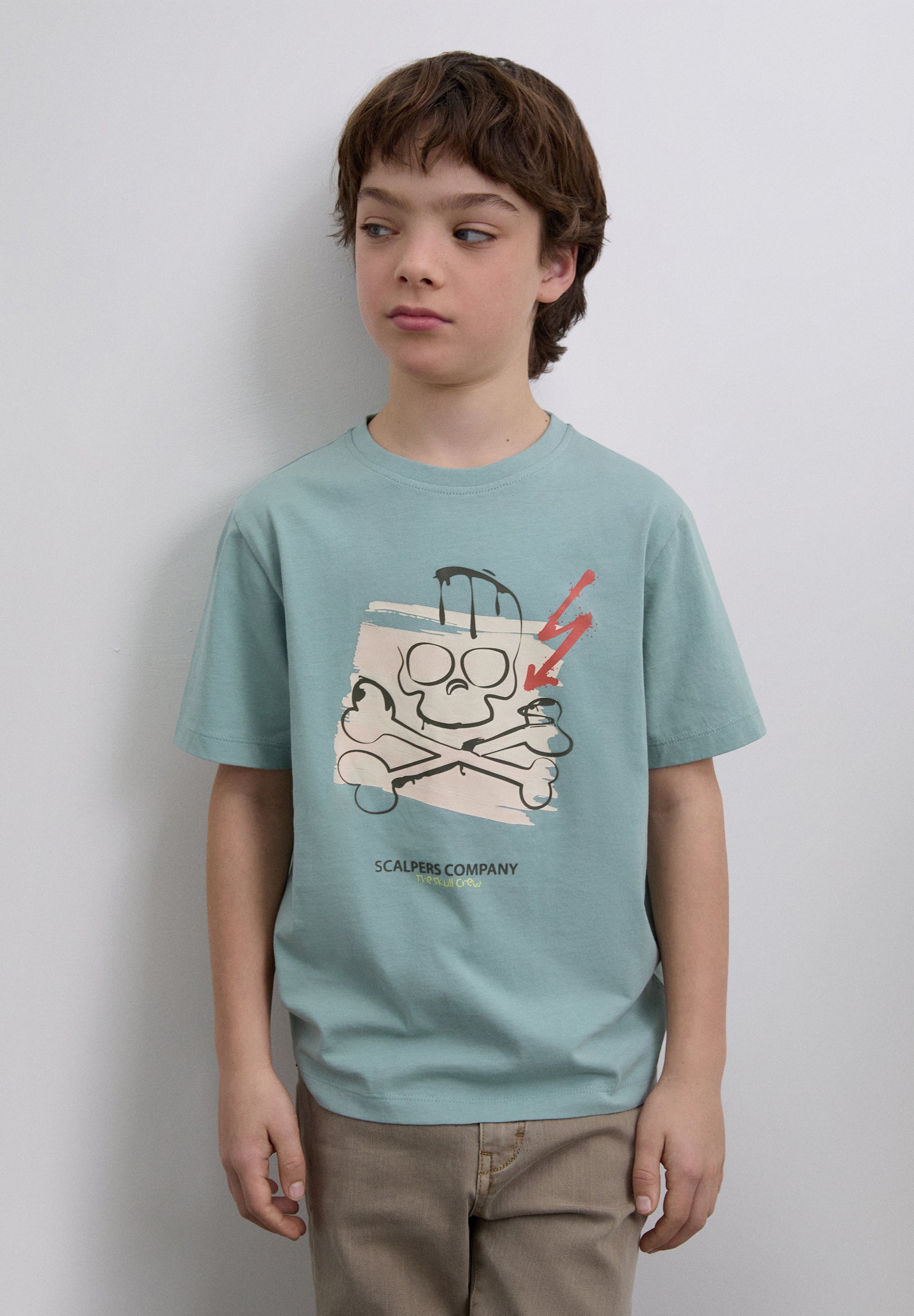 T-SHIRT WITH SKULL PRINT