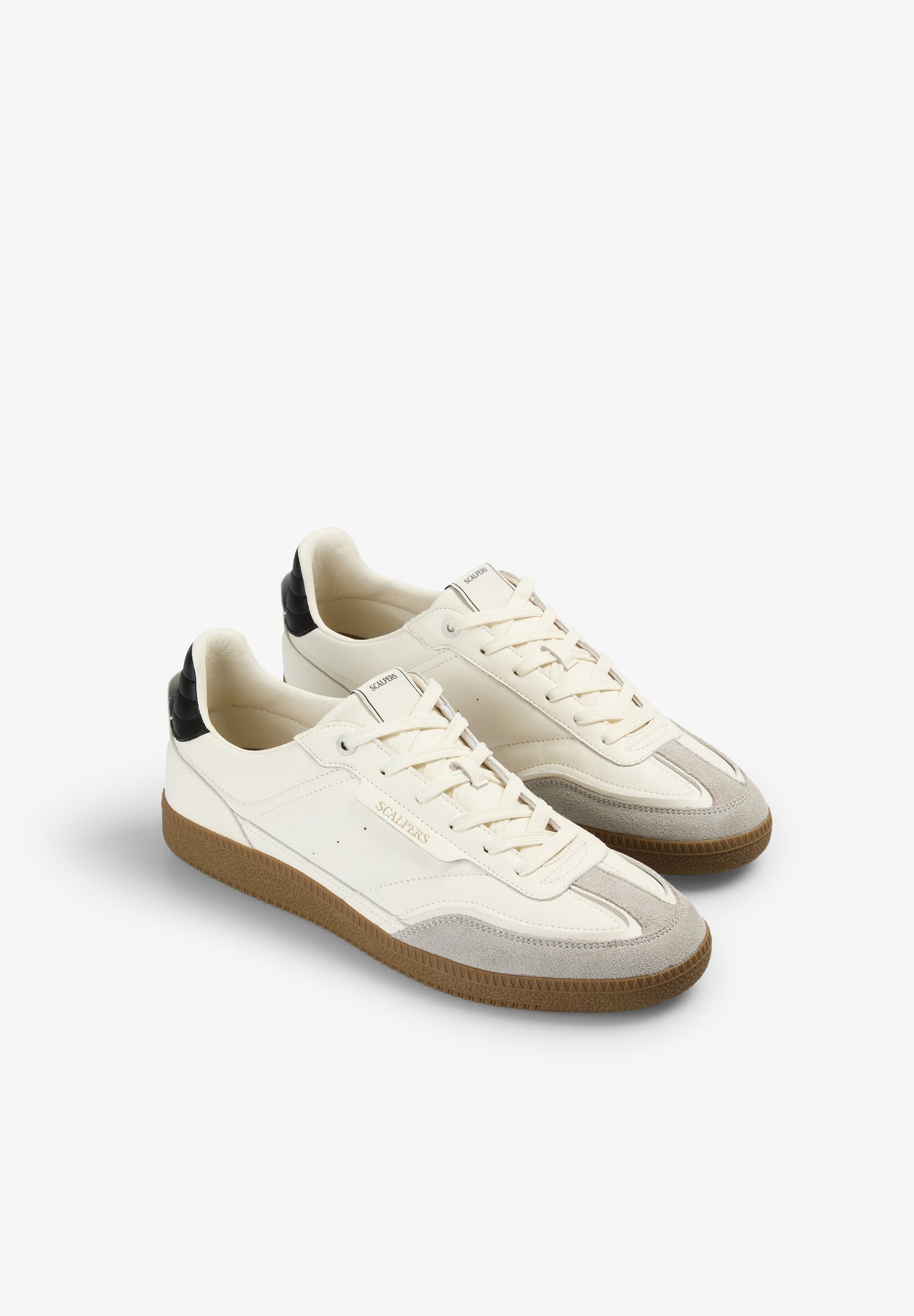 LEATHER TRAINER WITH CONTRAST SOLE