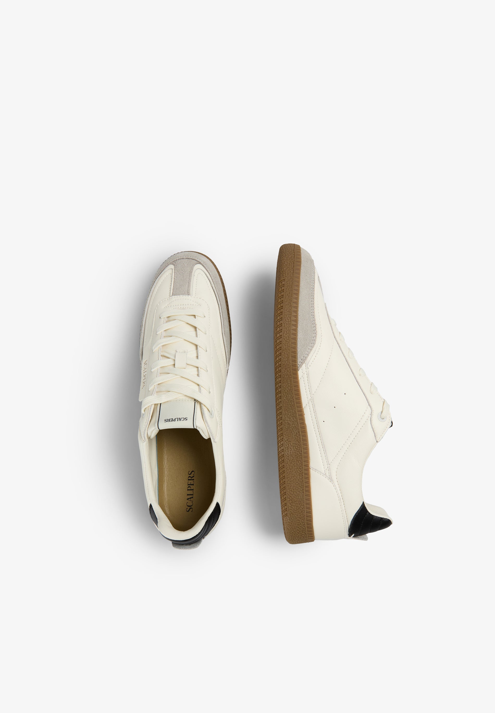 LEATHER TRAINER WITH CONTRAST SOLE