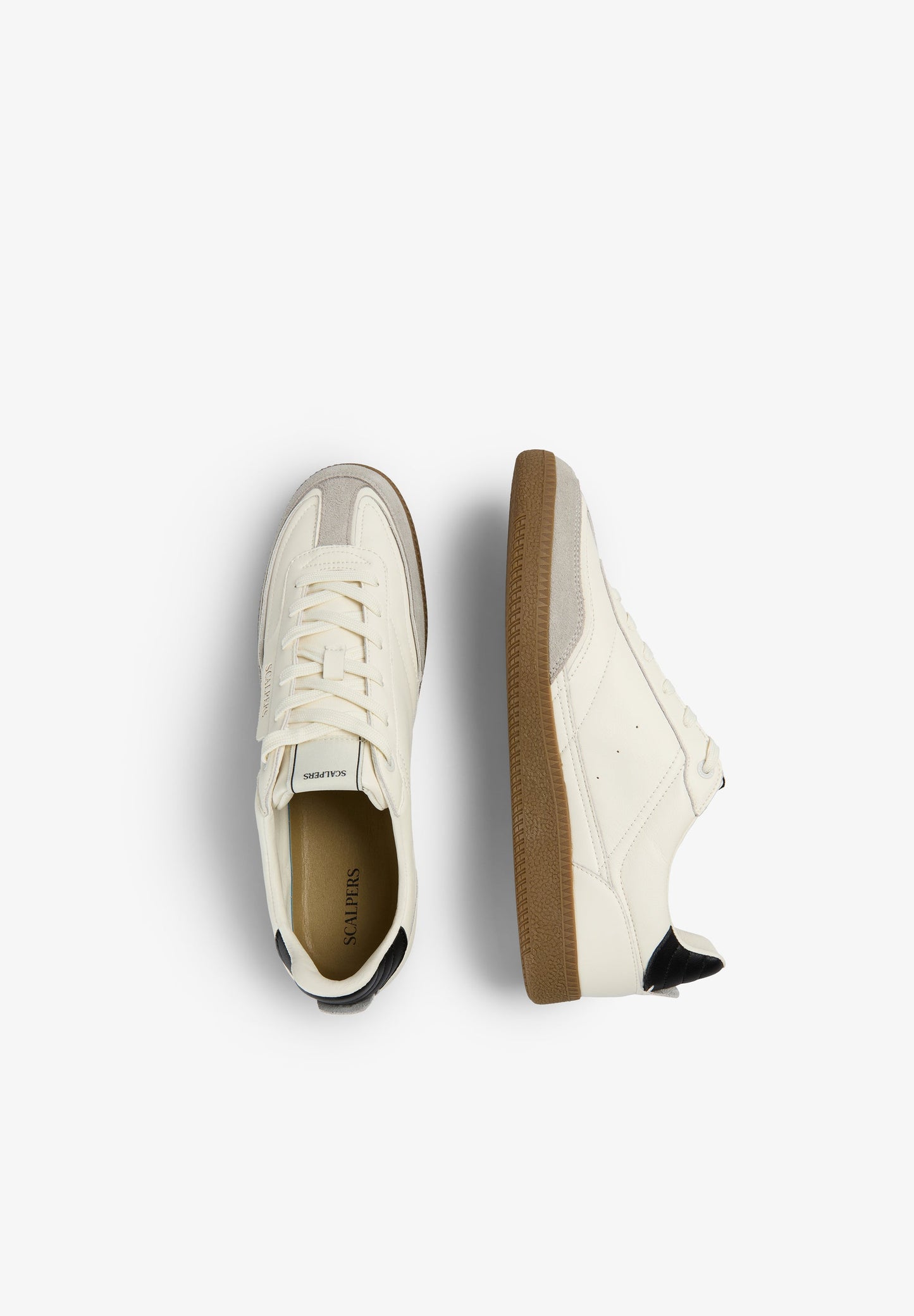 LEATHER TRAINER WITH CONTRAST SOLE