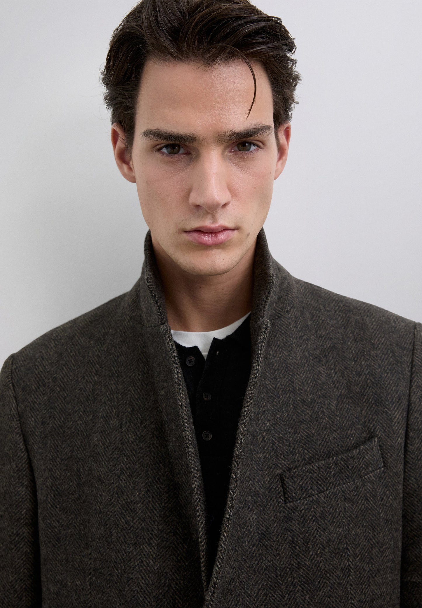 HERRINGBONE WOOL COAT