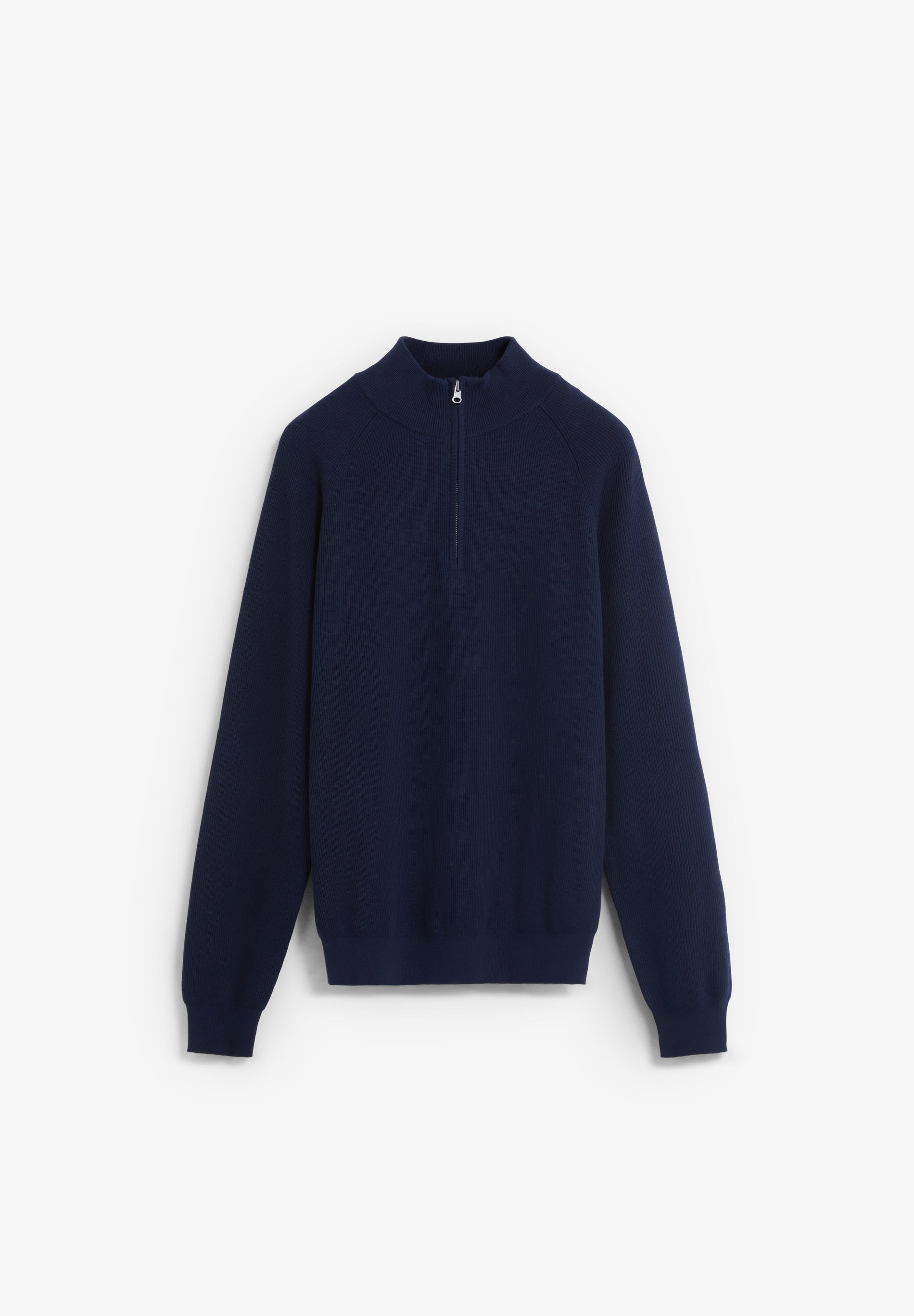 TRICOT TRUI MET OPSTAANDE KRAAG EN RITSSLUITING