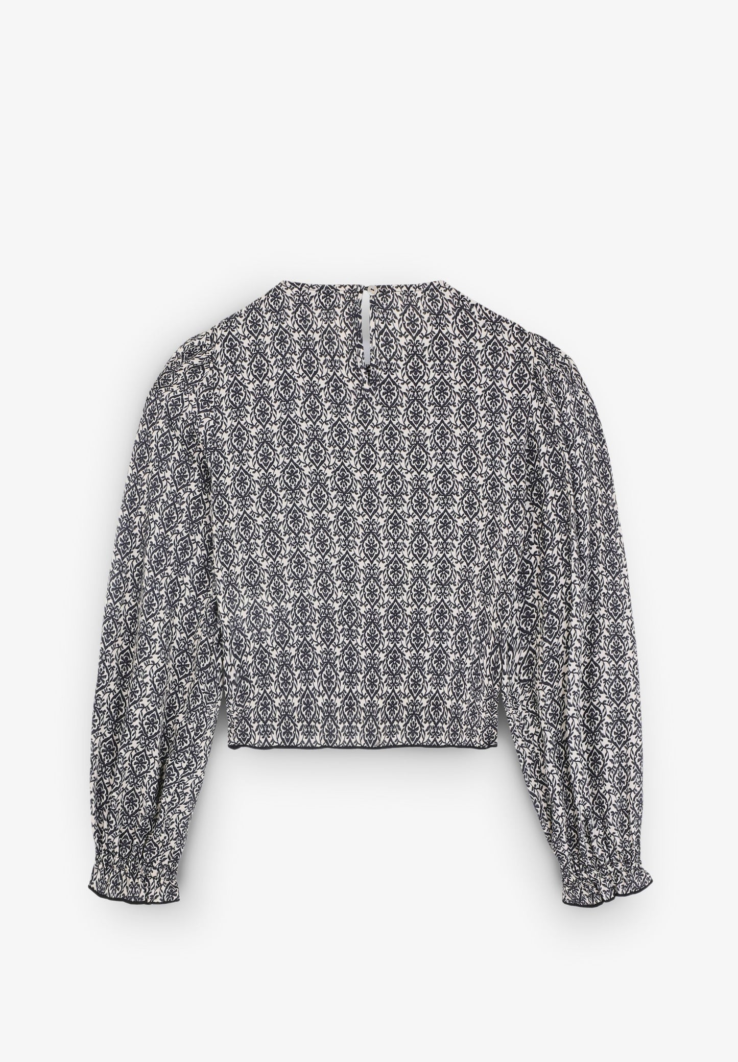 PRINT BLOUSE WITH RUFFLE