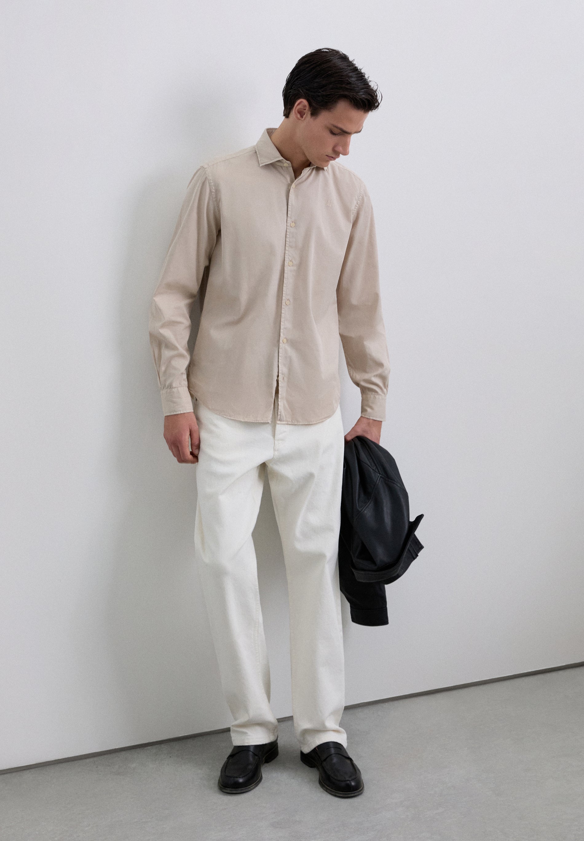 REGULAR FIT GEBORDUURD OVERHEMD