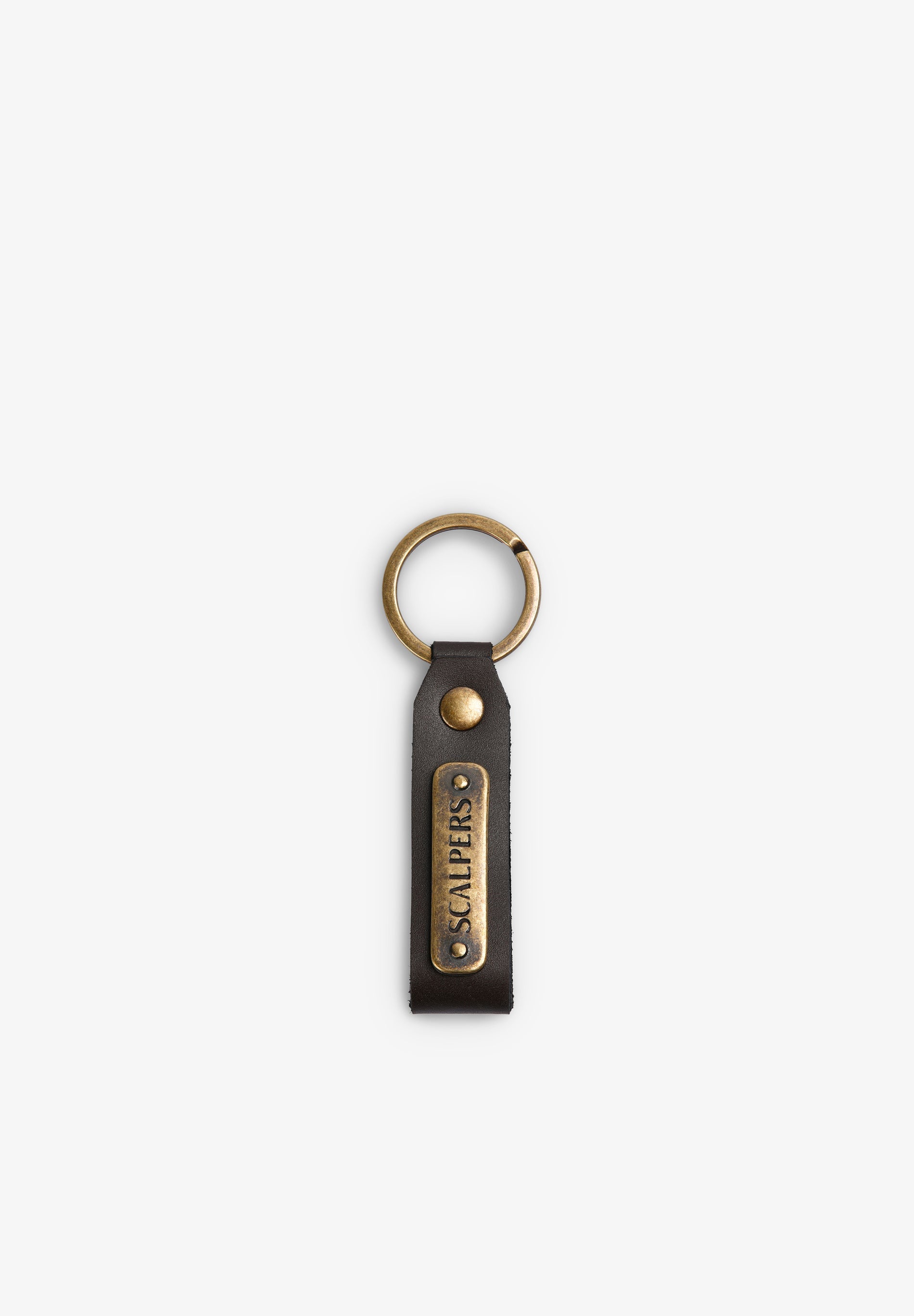 LEATHER KEYCHAIN WITH METAL APPLIQUÉ