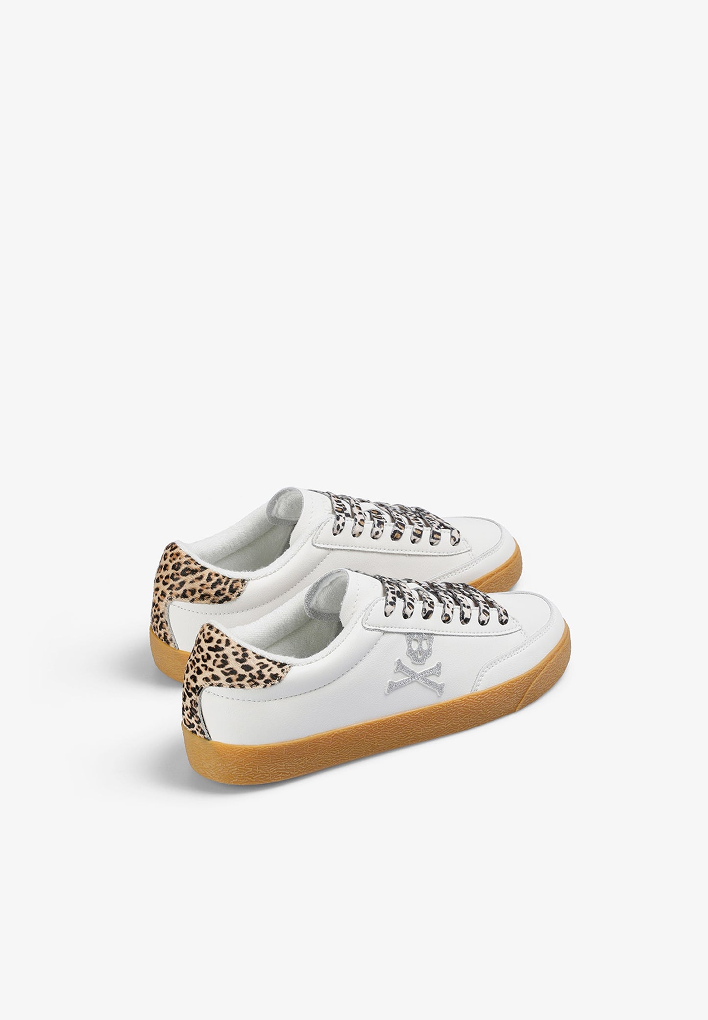 SKULL SNEAKERS WITH ANIMAL PRINT