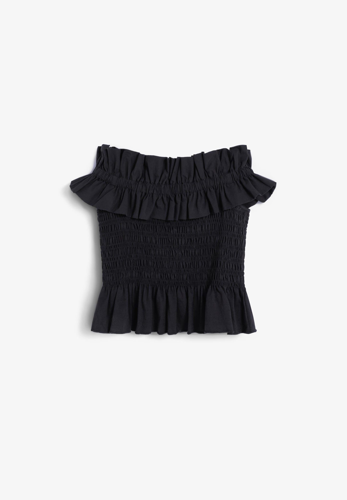 GATHERED RUFFLES TOP