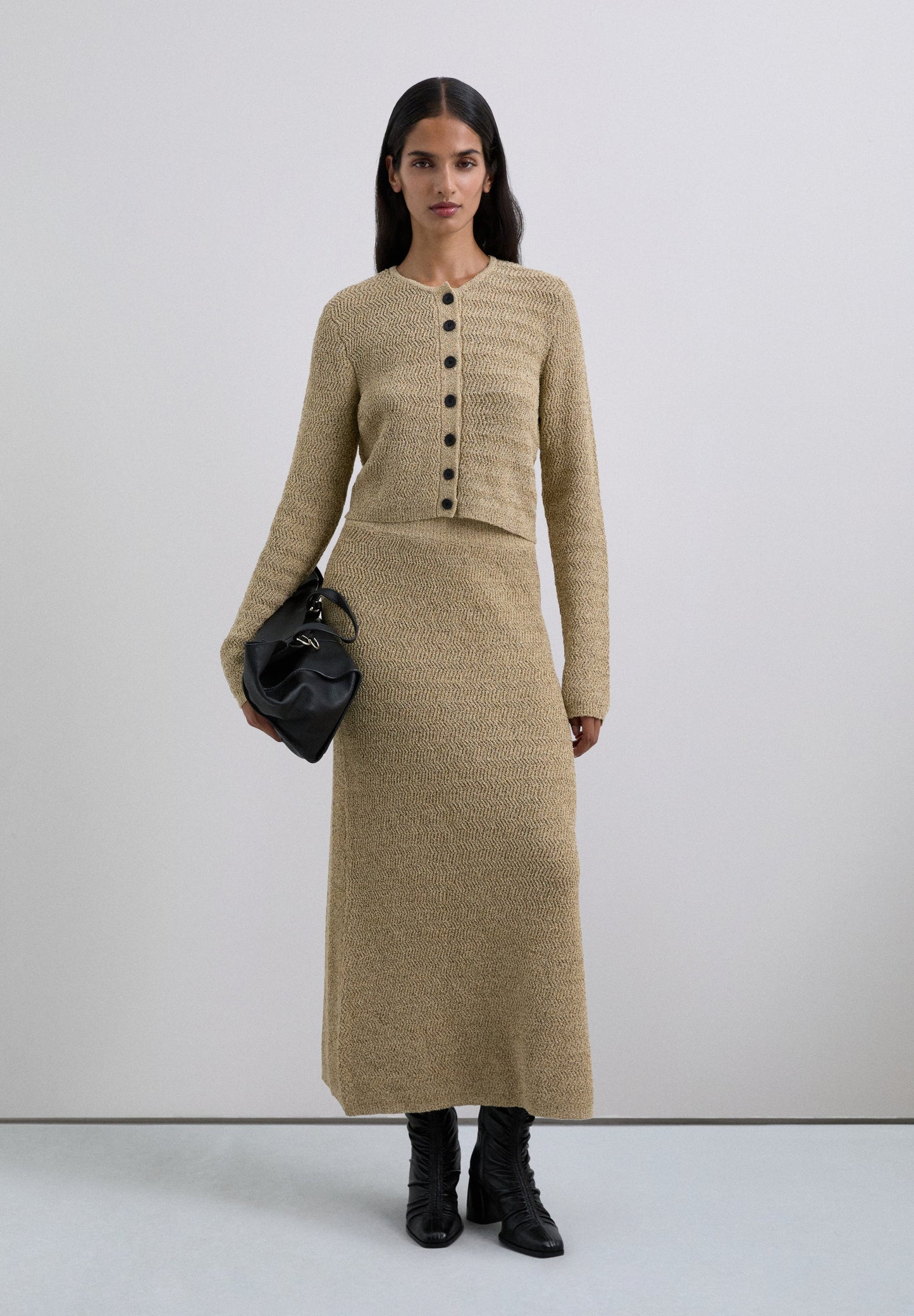 CONTRAST KNIT CARDIGAN