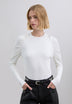 RIBBED T-SHIRT WITH GATHERED SHOULDER DETAIL