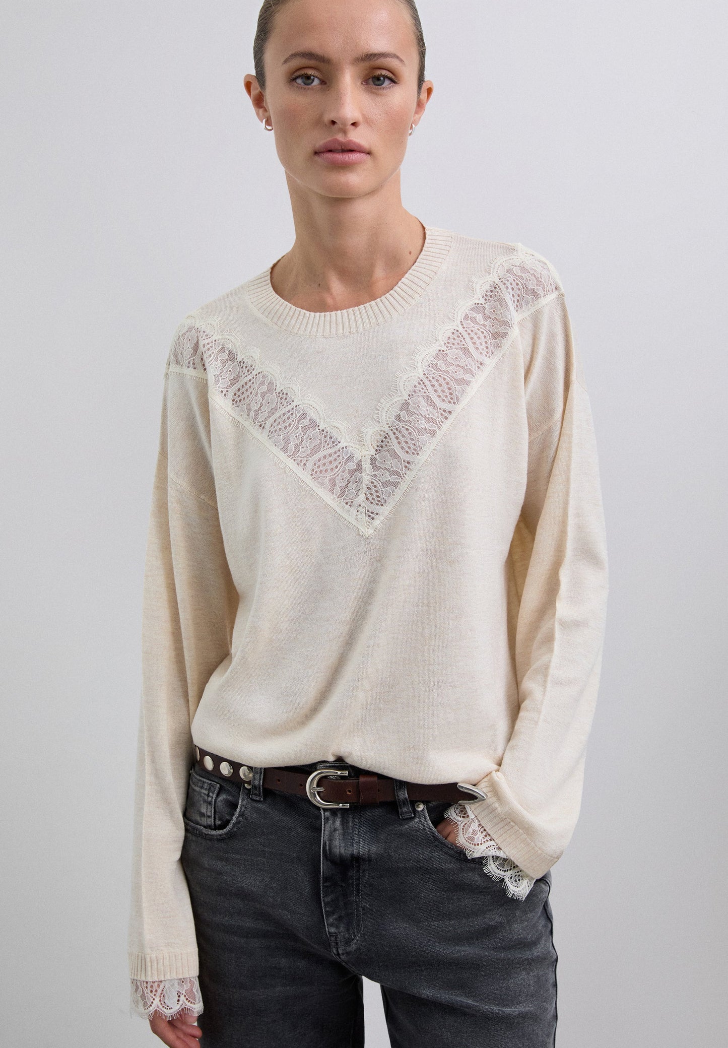 LACE DETAIL SWEATER