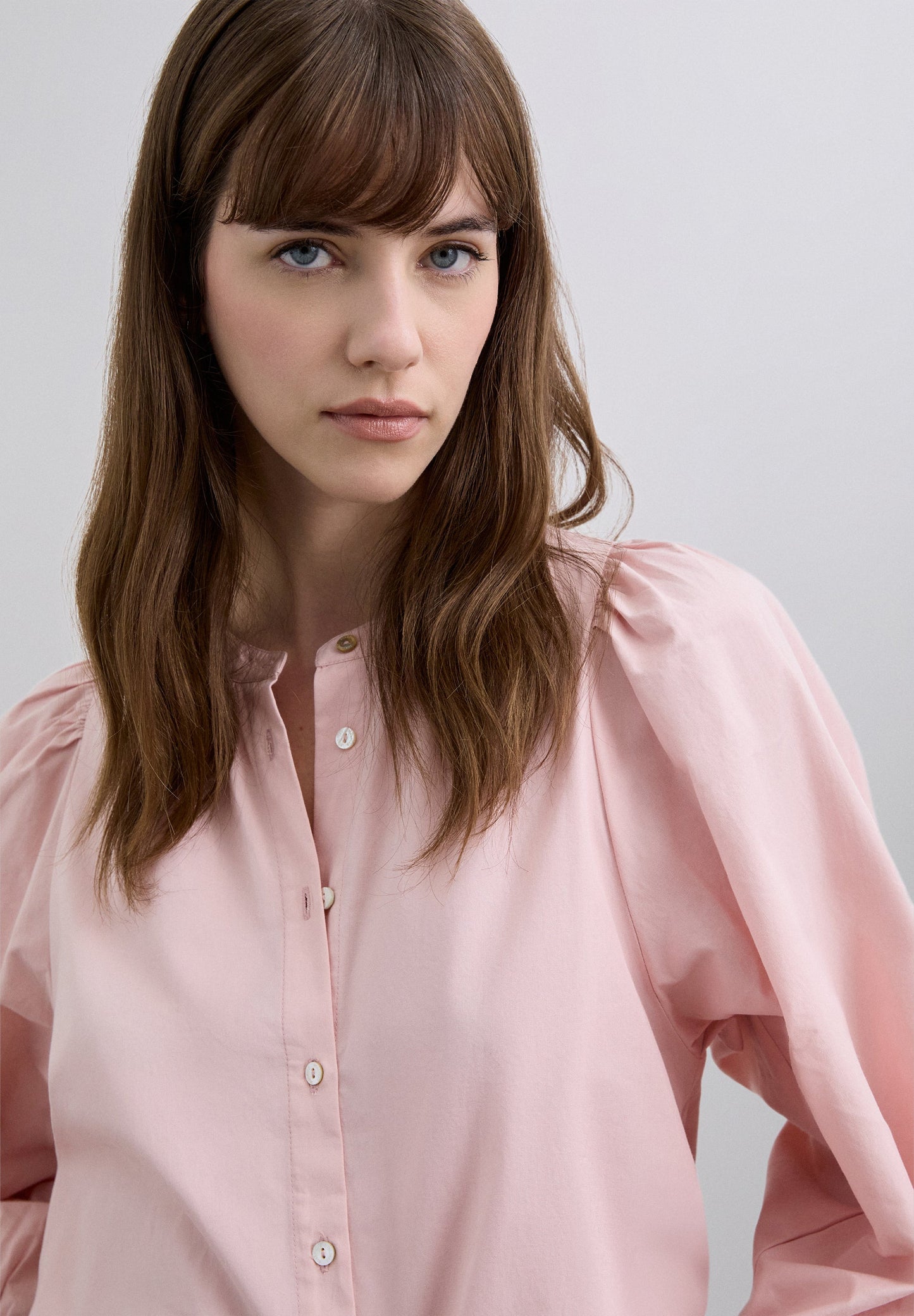 POPLIN PUFF SLEEVE SHIRT