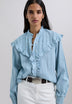 RUCHED BLOUSE WITH RUFFLES.