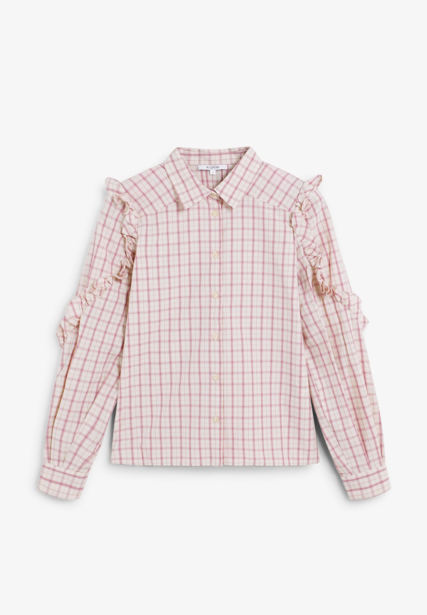 OXFORD CHECK SHIRT WITH GATHERED DETAILS