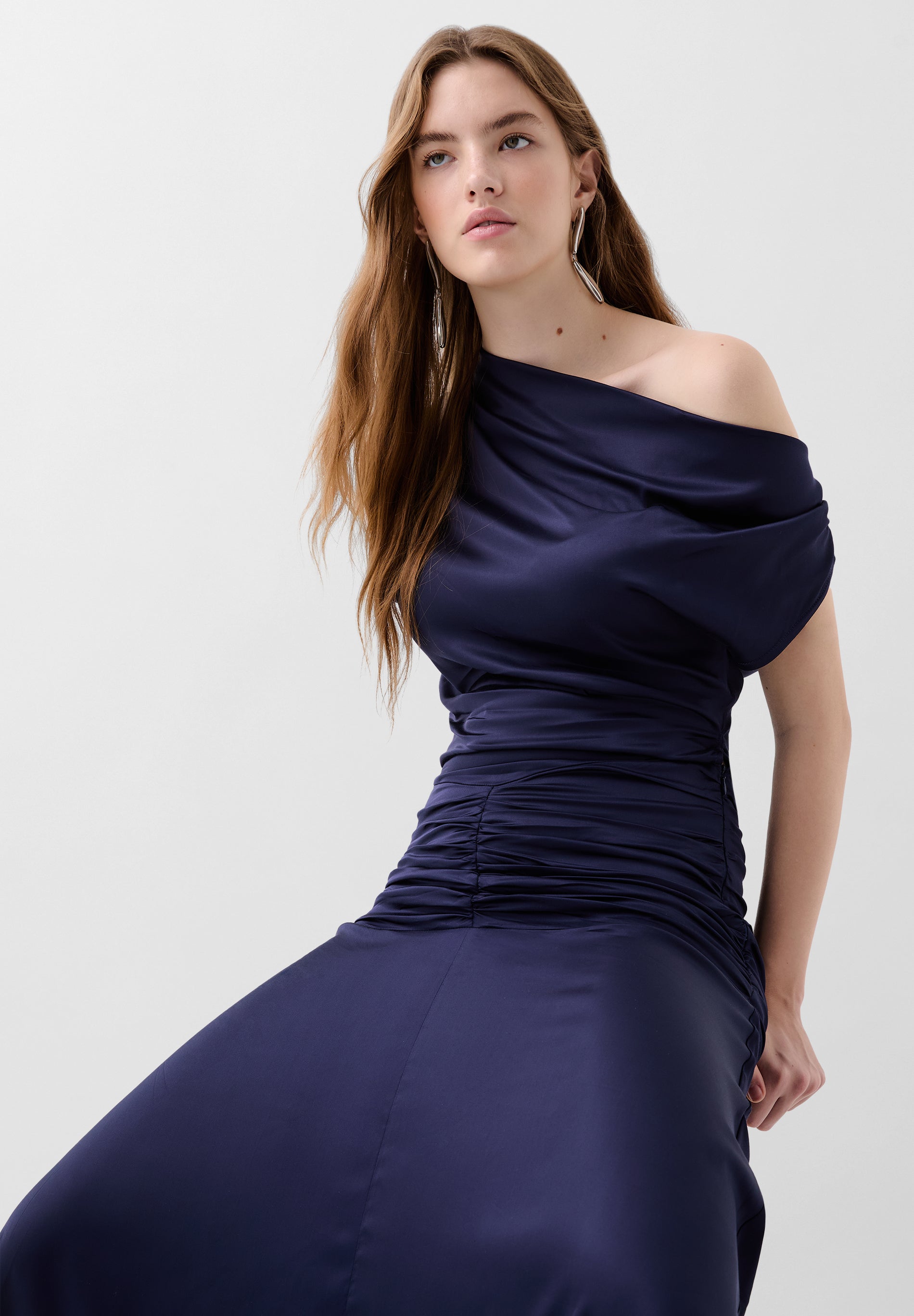 SCSATEN DROP HIP DRESS