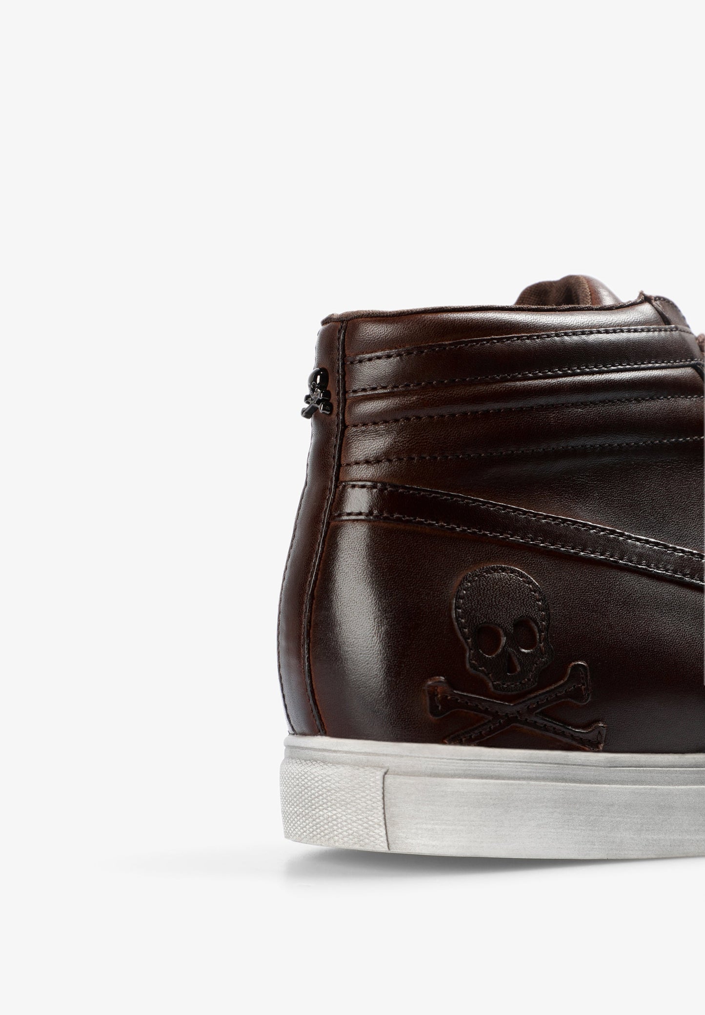 HIGH TOP LEATHER SKULL SNEAKERS
