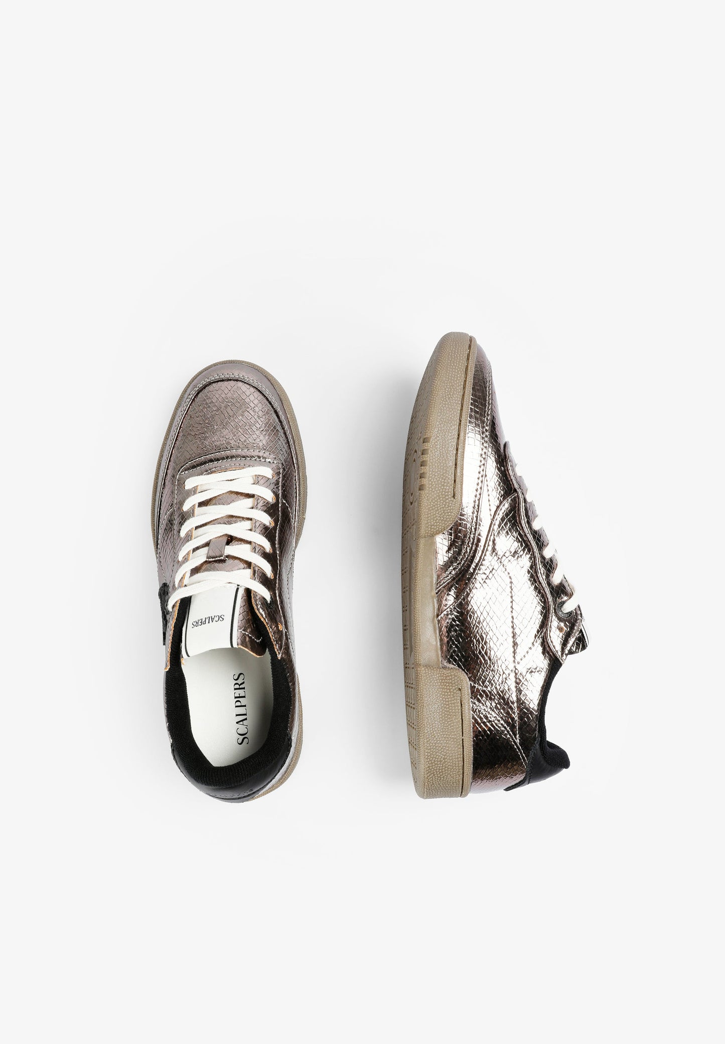 METALLIC SNAKE TEXTURE SNEAKERS
