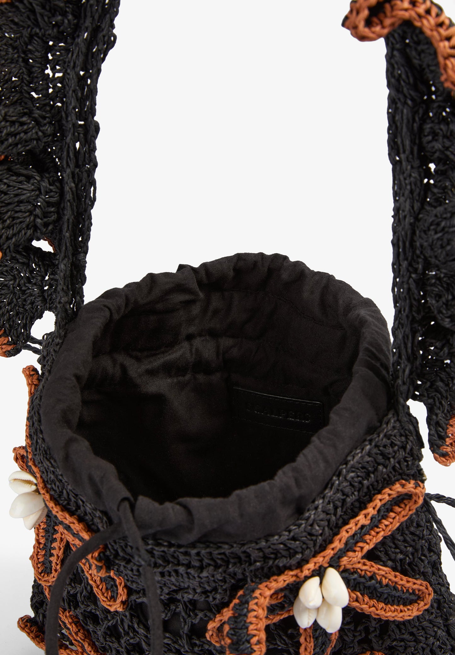CONTRAST RAFFIA FLOWERS BAG