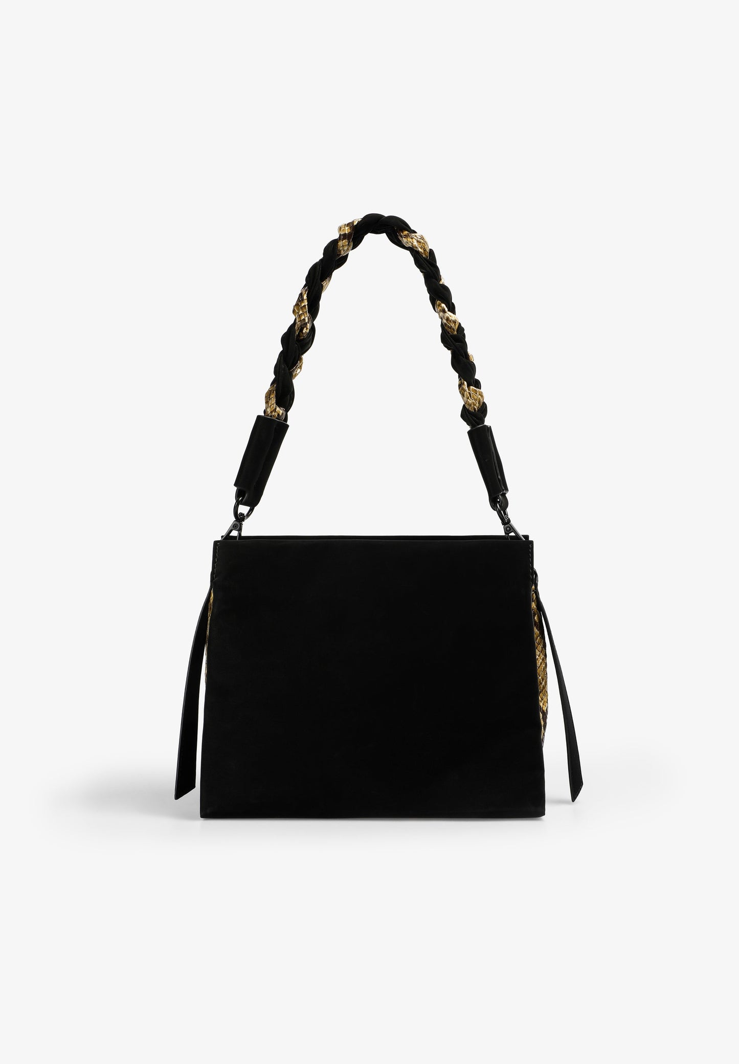 BRAIDED BAG WITH ANIMAL PRINT DETAILS