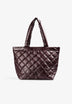 QUILTED SKULL TOTE BAG