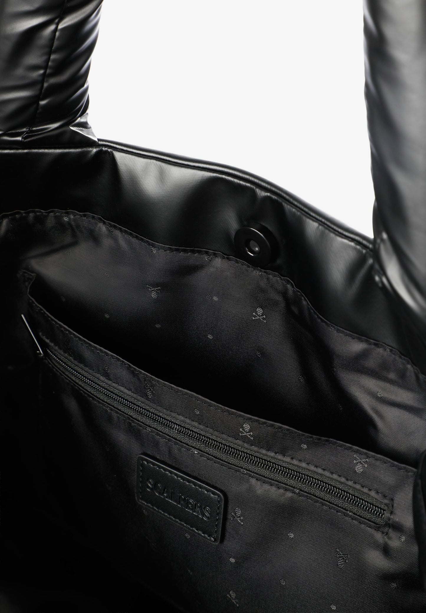 QUILTED SKULL TOTE BAG